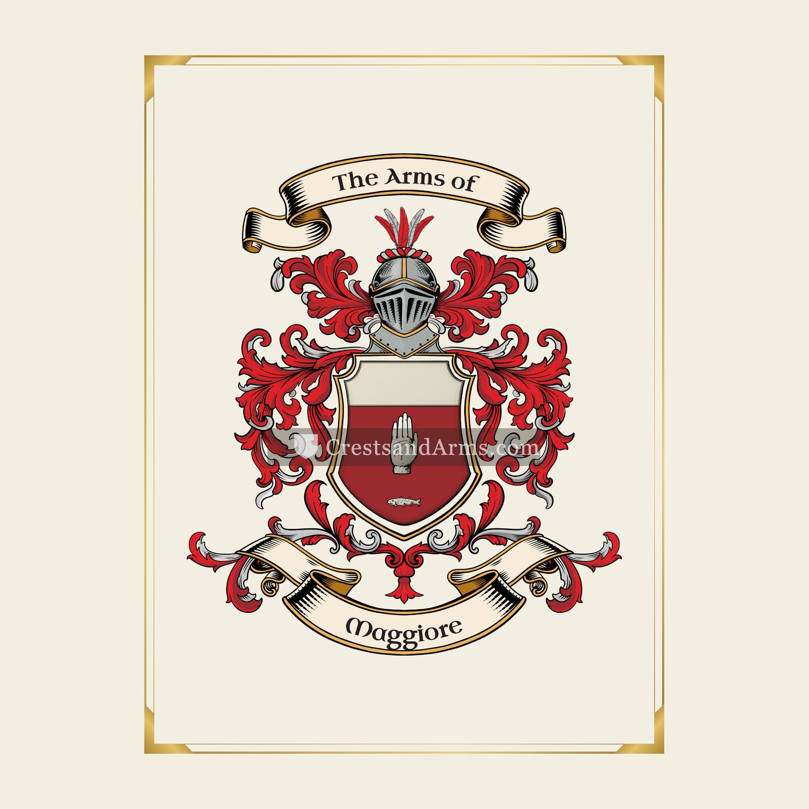With gold border