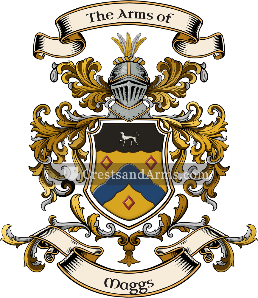 The Maggs coat of arms, drawn from the recorded blazon