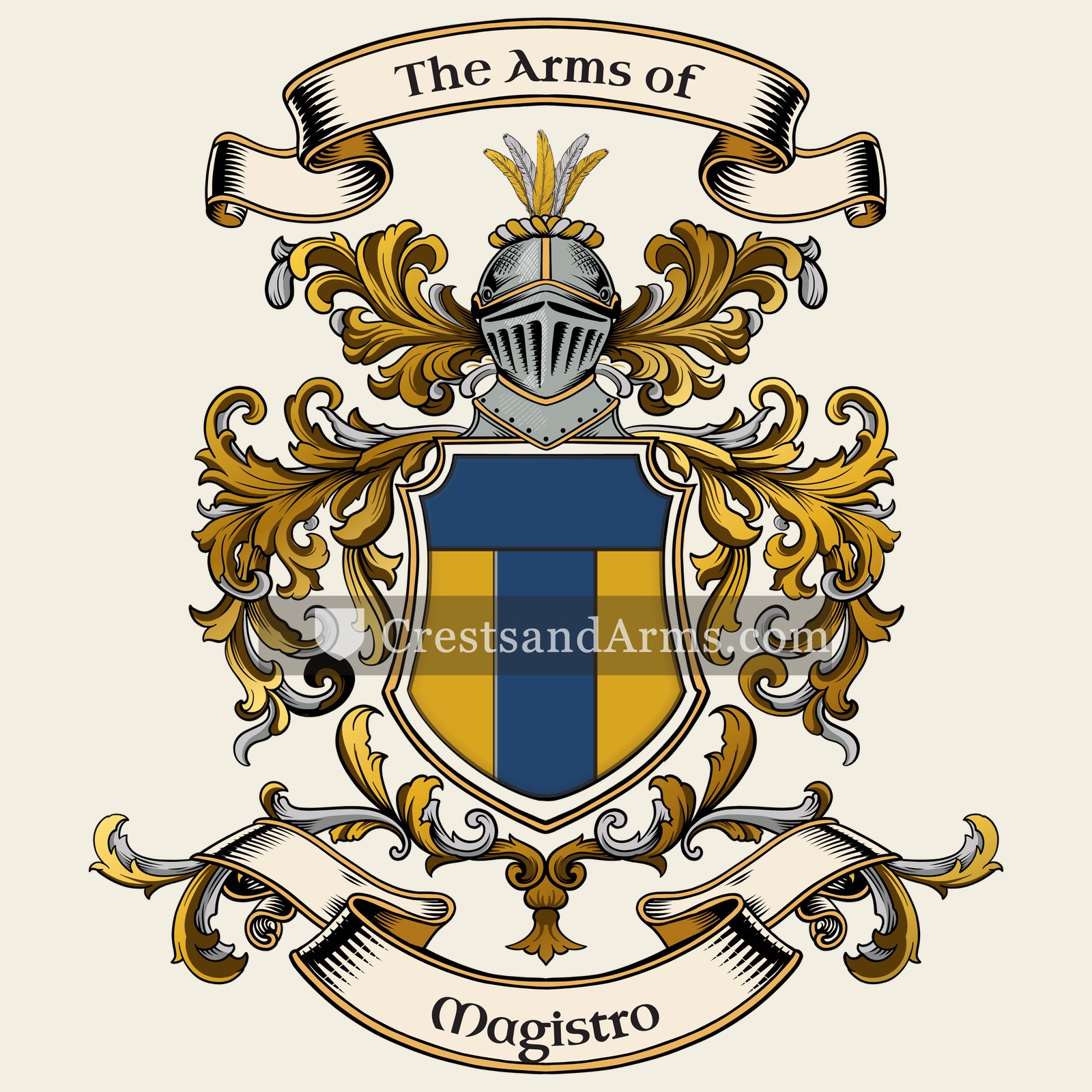The Magistro coat of arms, drawn from the recorded blazon