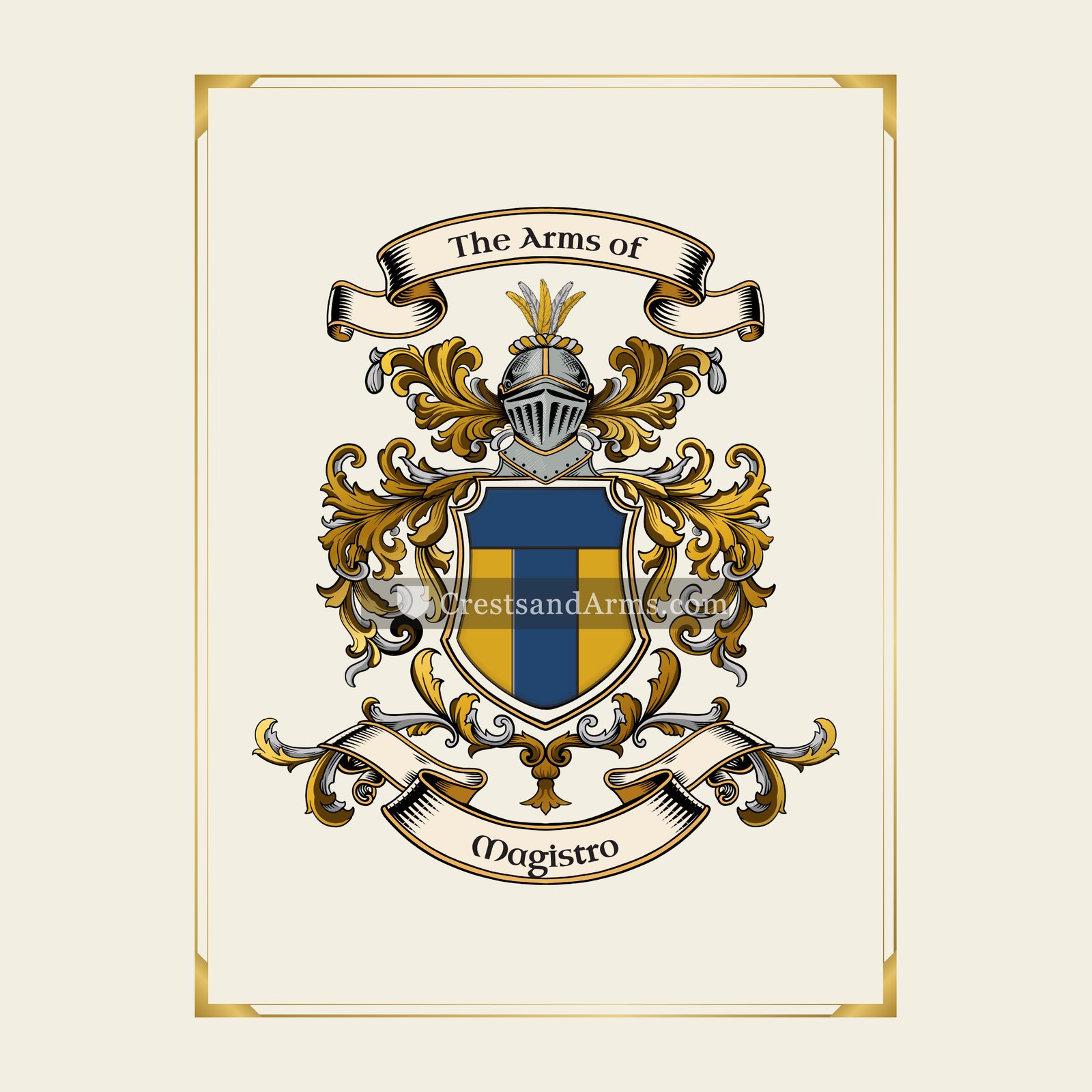 With gold border