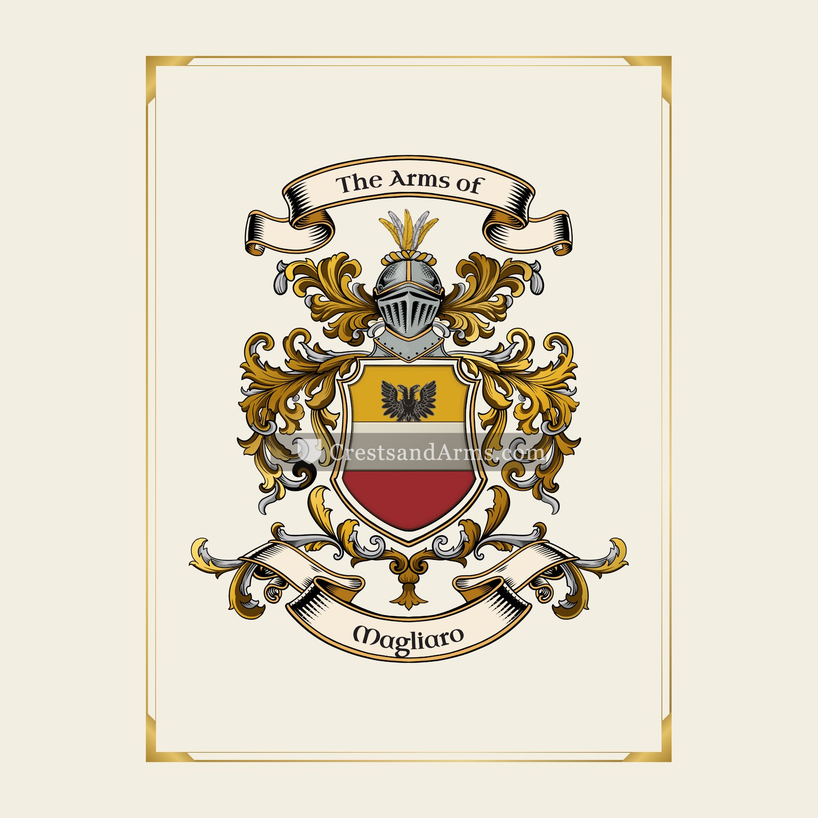 With gold border