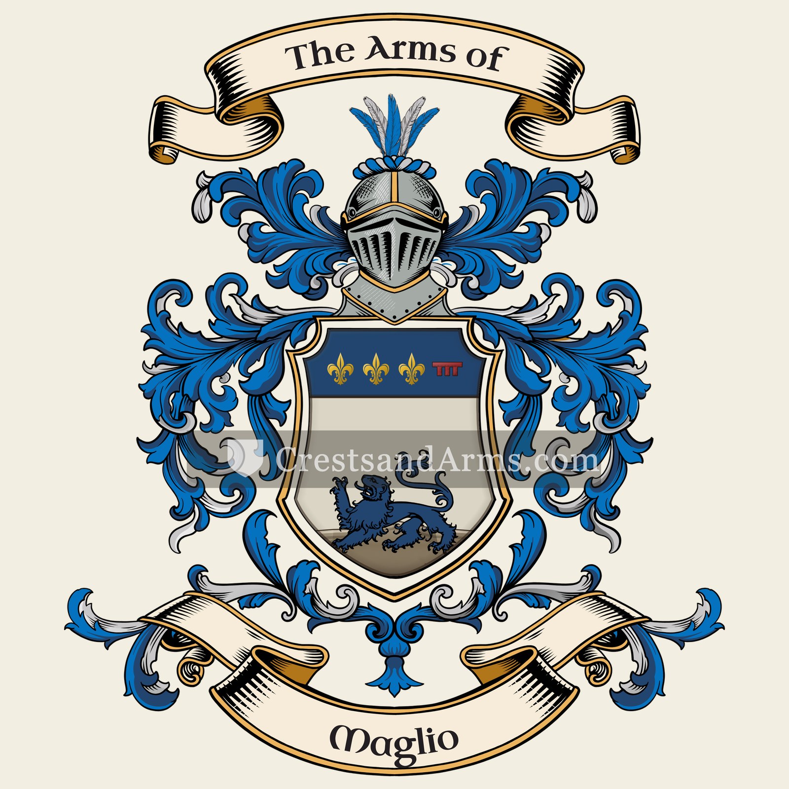 The Maglio coat of arms, drawn from the recorded blazon