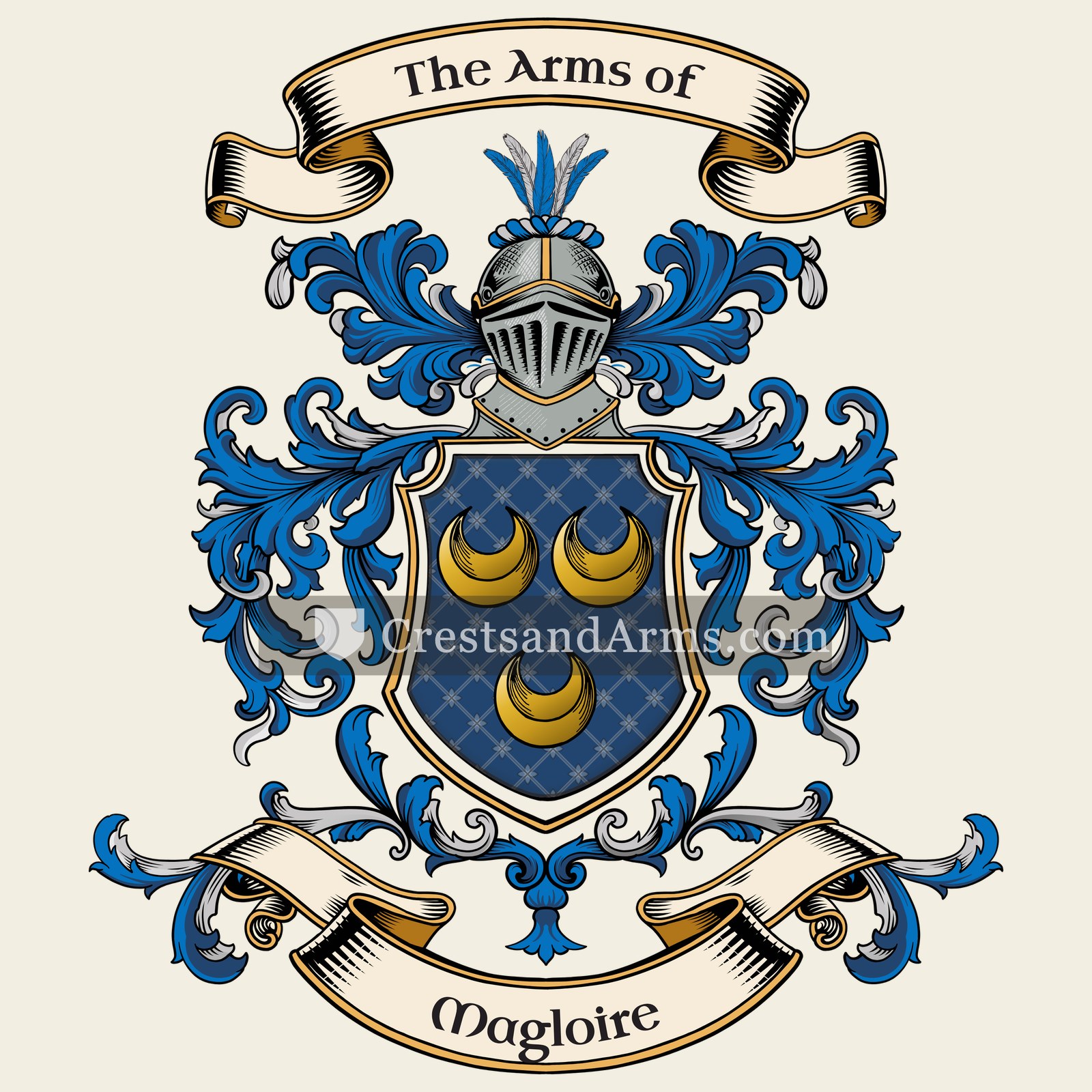 The Magloire coat of arms, drawn from the recorded blazon
