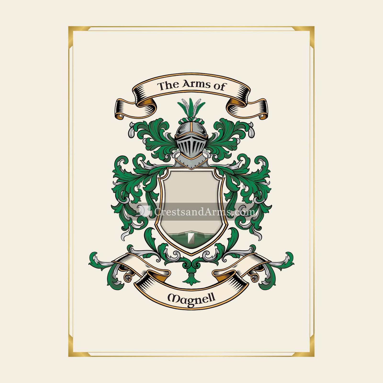 With gold border