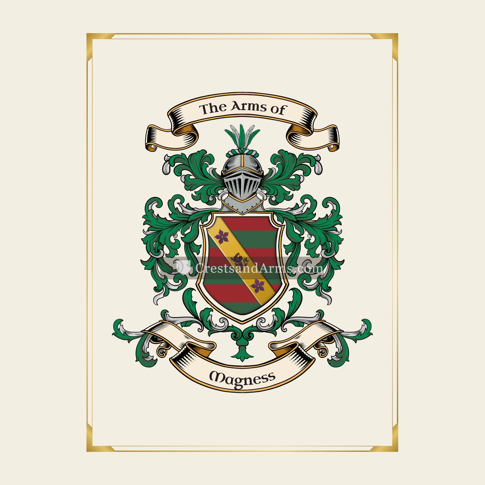 With gold border