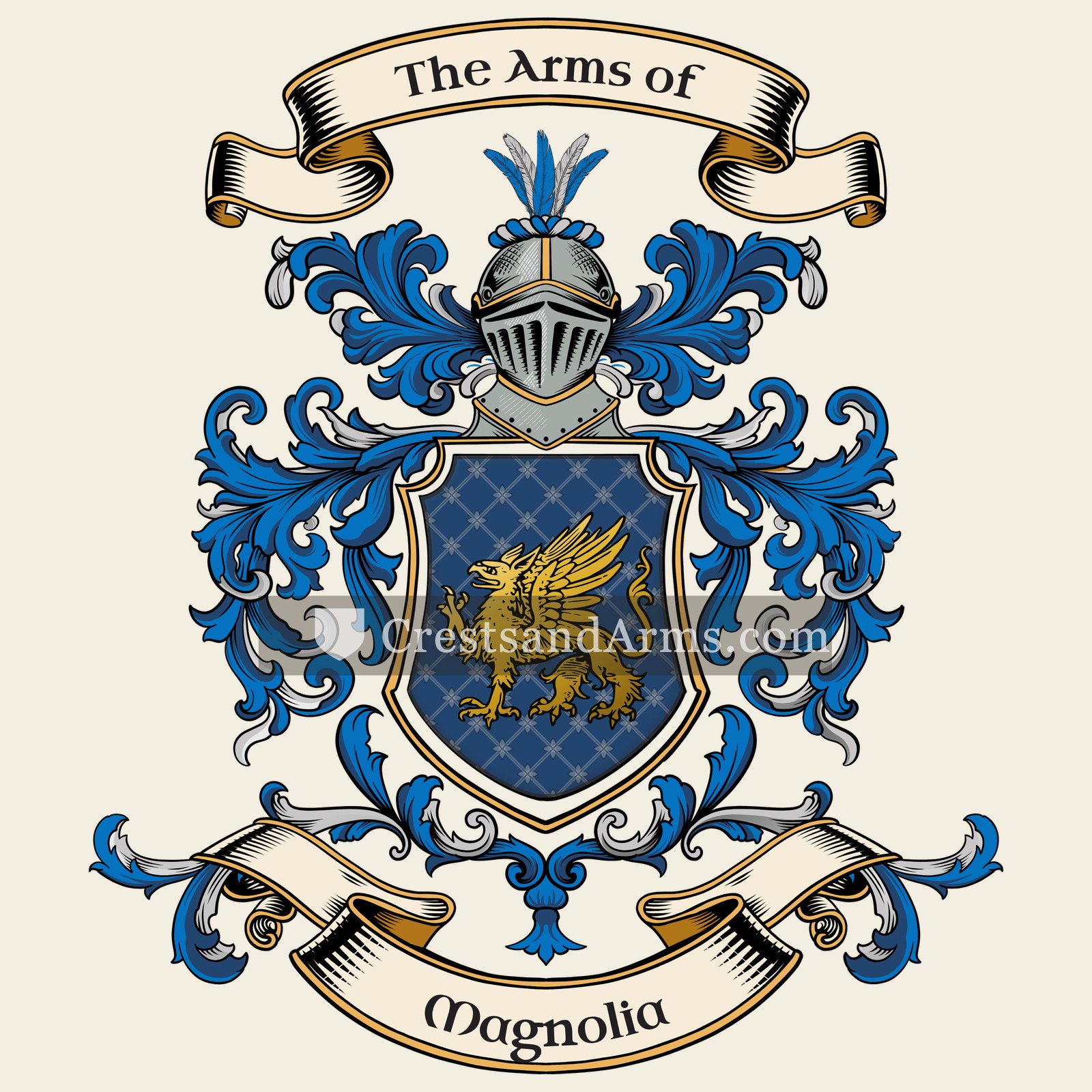 The Magnolia coat of arms, drawn from the recorded blazon