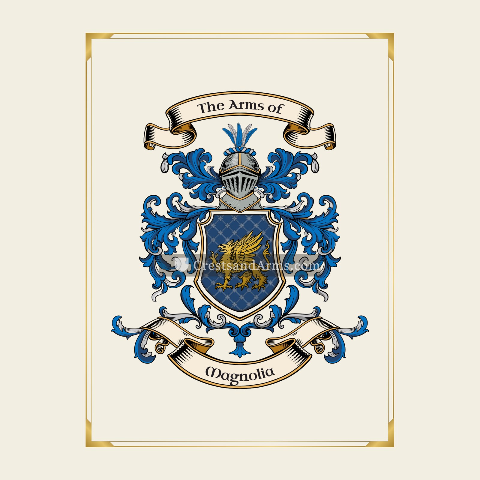 With gold border