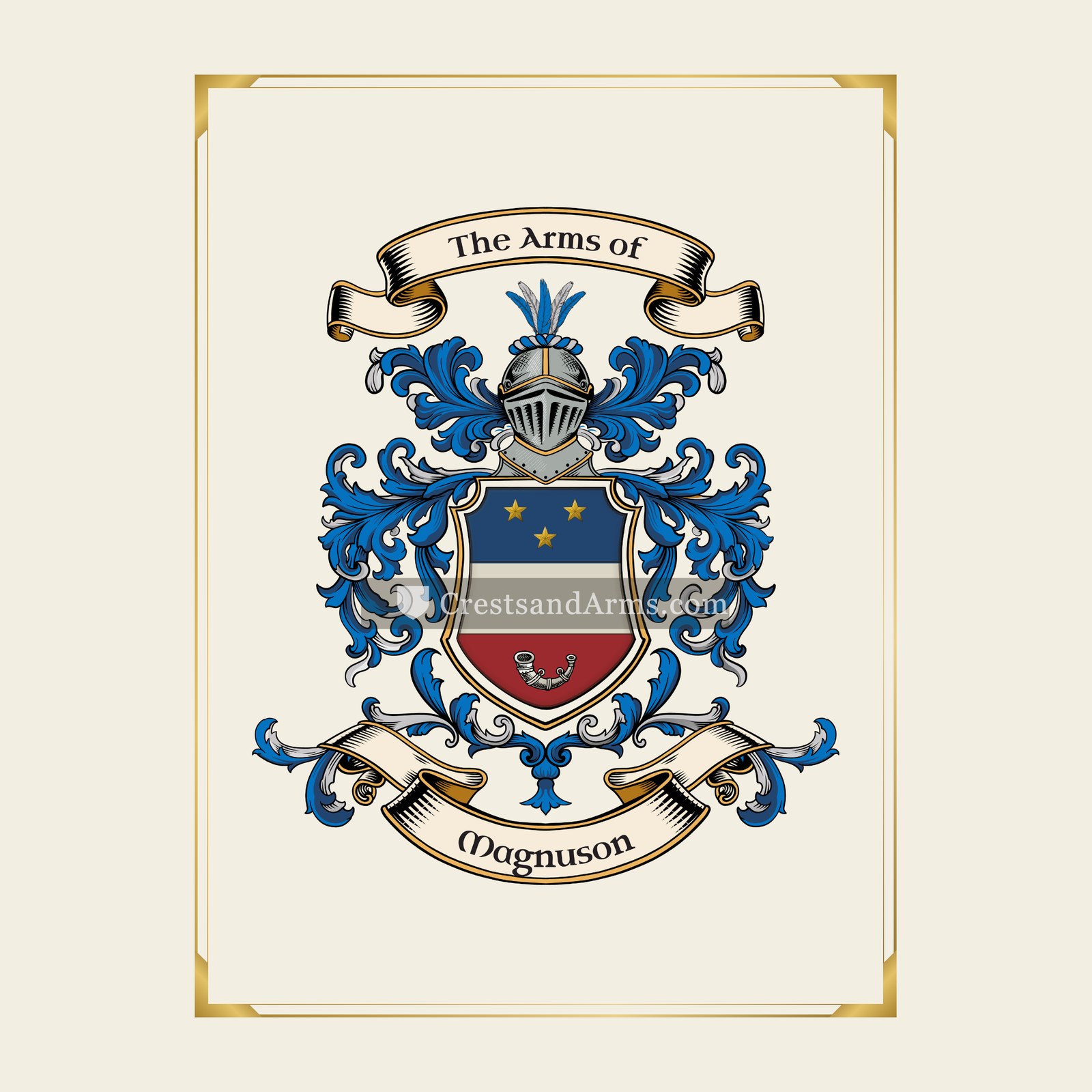 With gold border