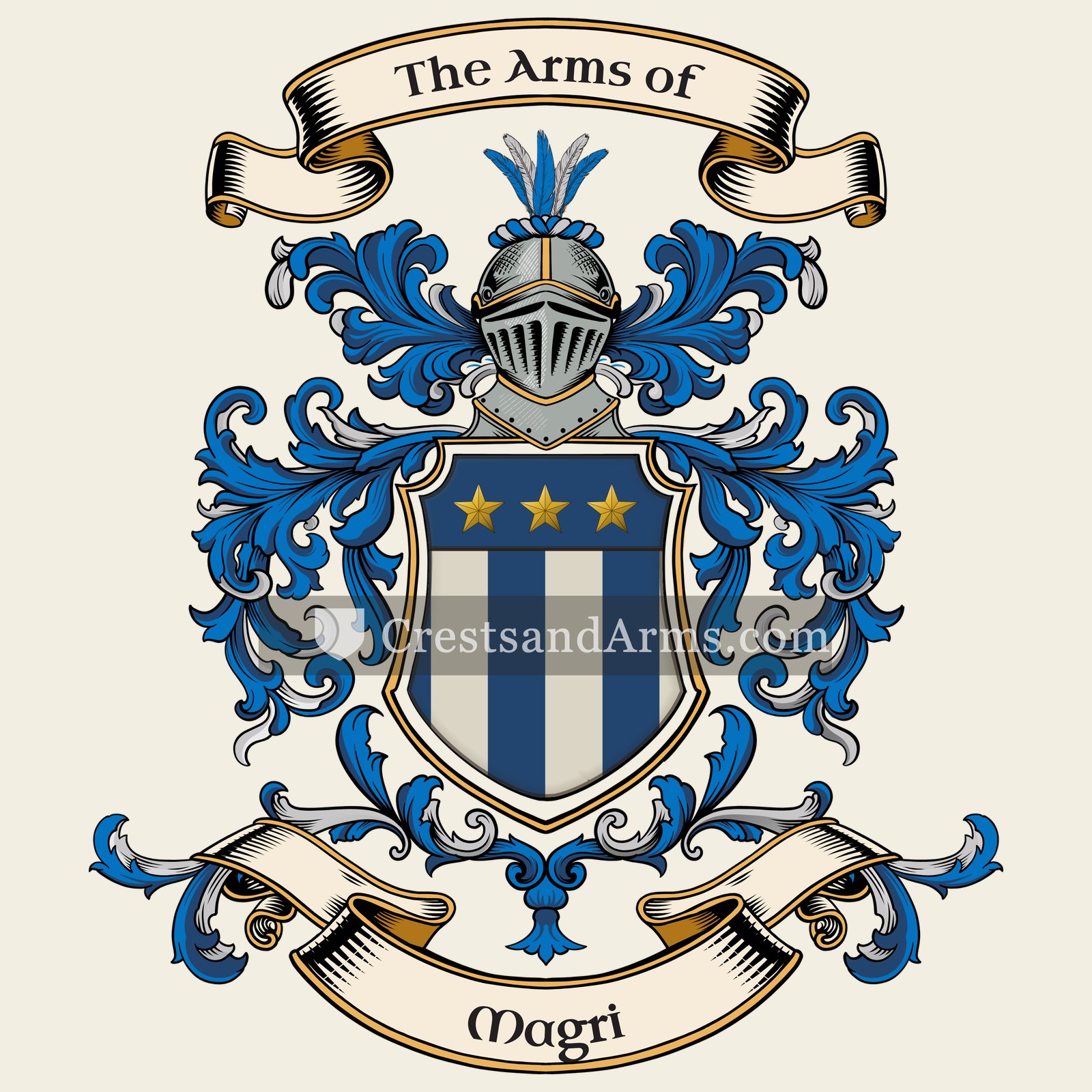 The Magri coat of arms, drawn from the recorded blazon