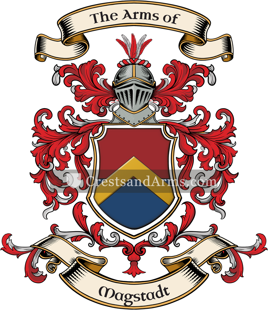 The Magstadt coat of arms, drawn from the recorded blazon