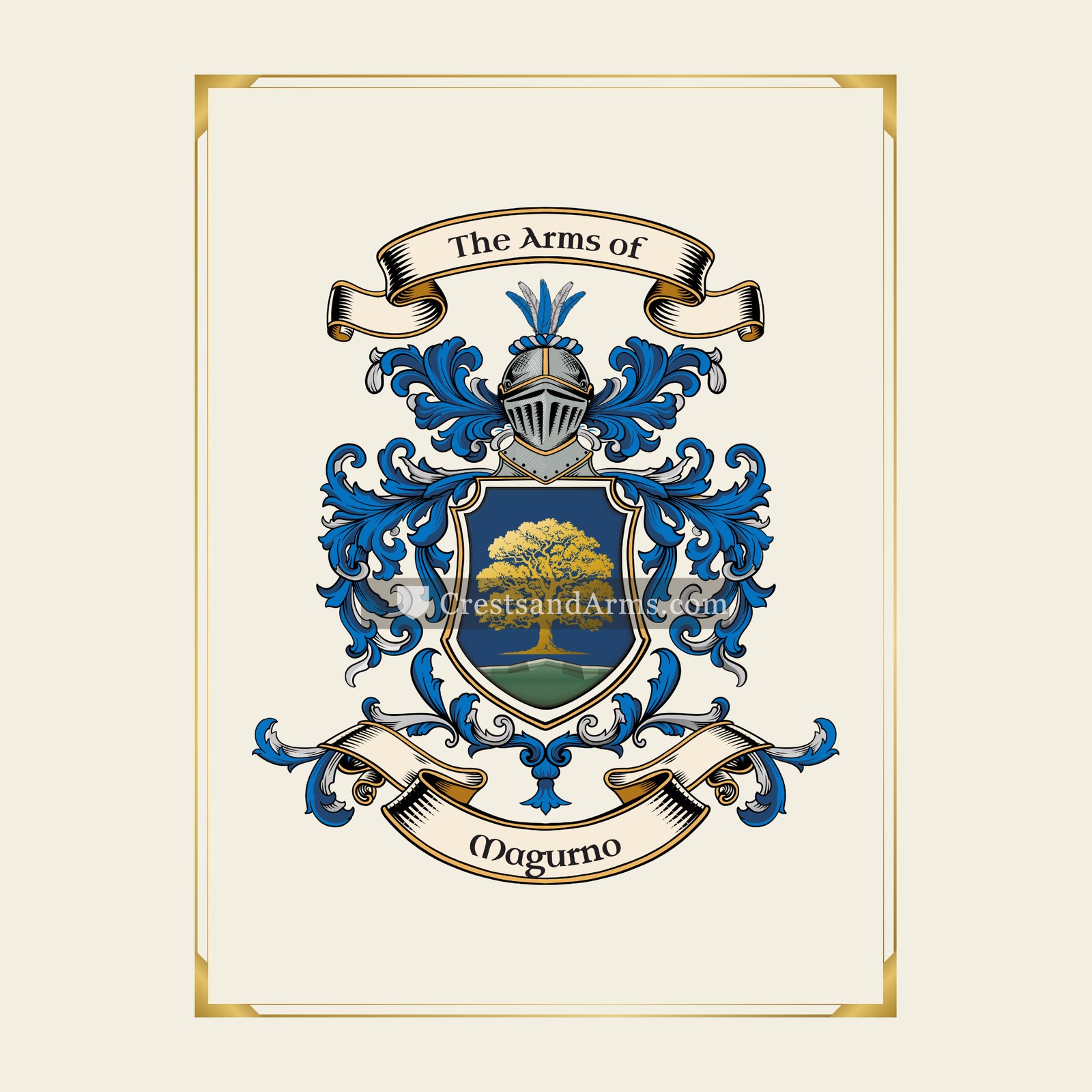 With gold border