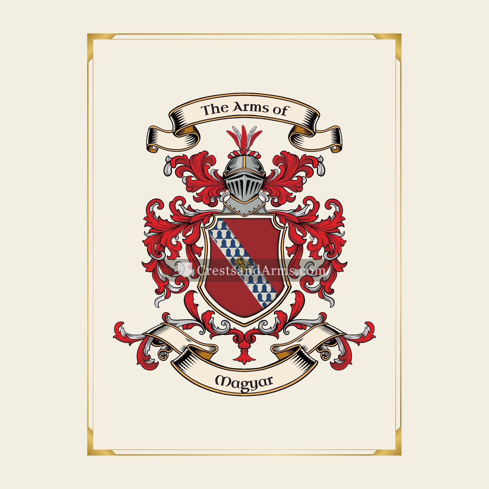 With gold border
