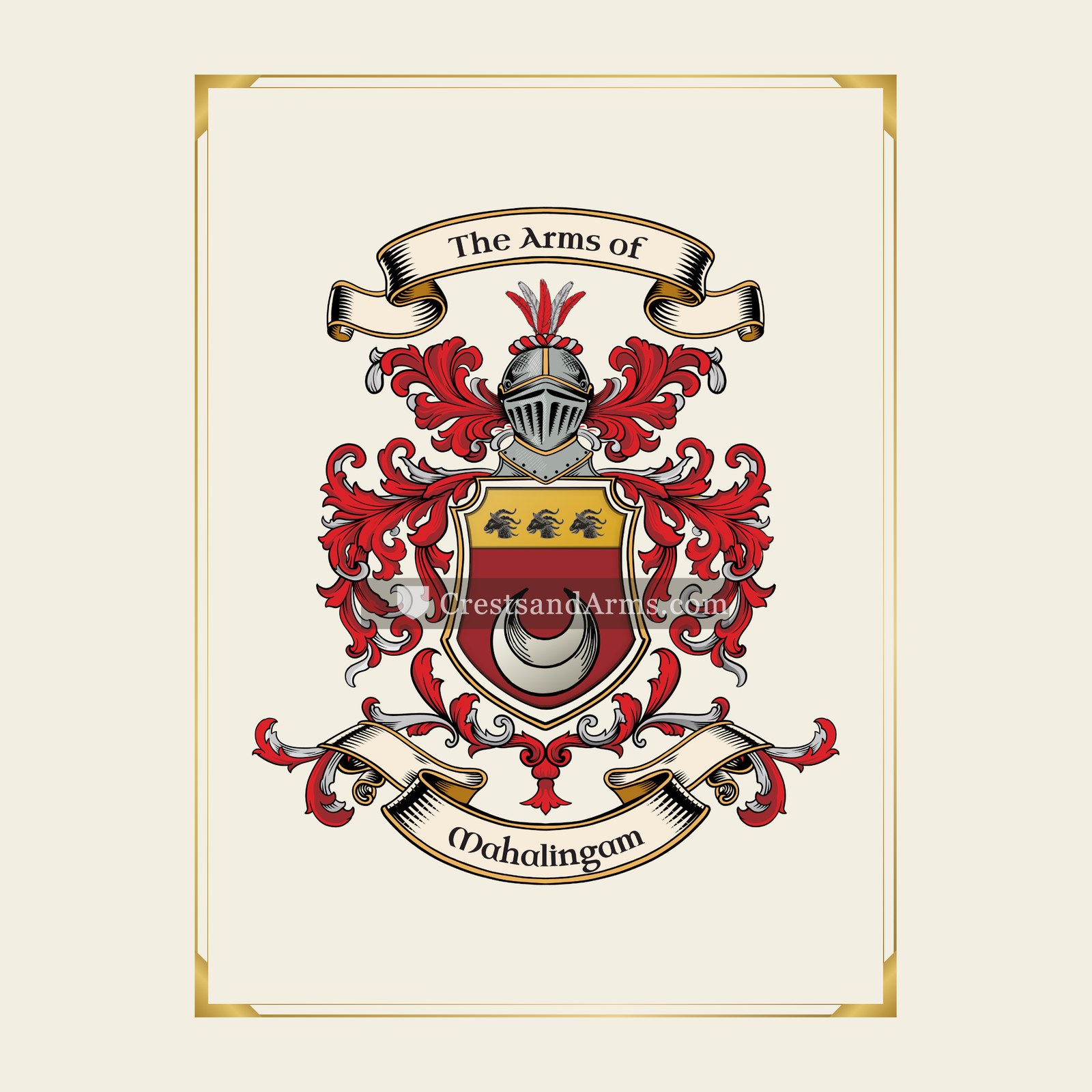 With gold border