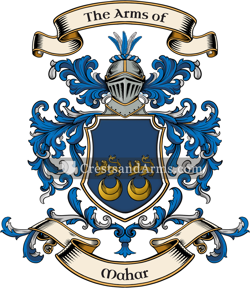 The Mahar coat of arms, drawn from the recorded blazon