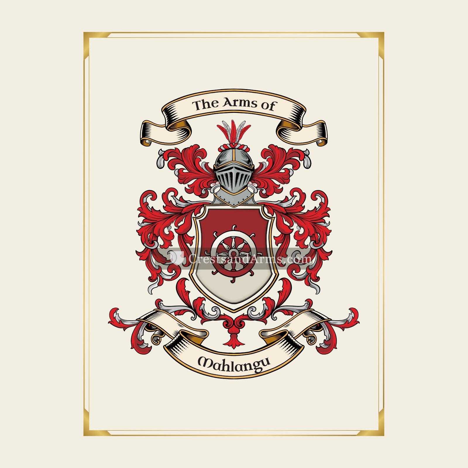 With gold border