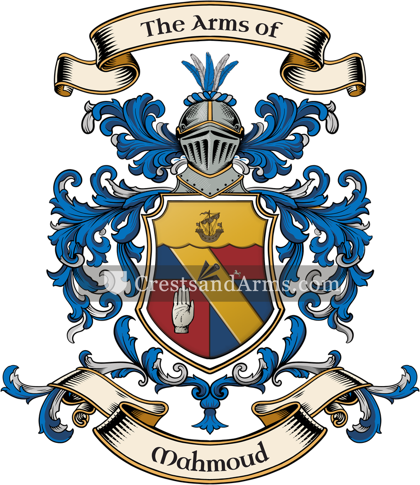 The Mahmoud coat of arms, drawn from the recorded blazon