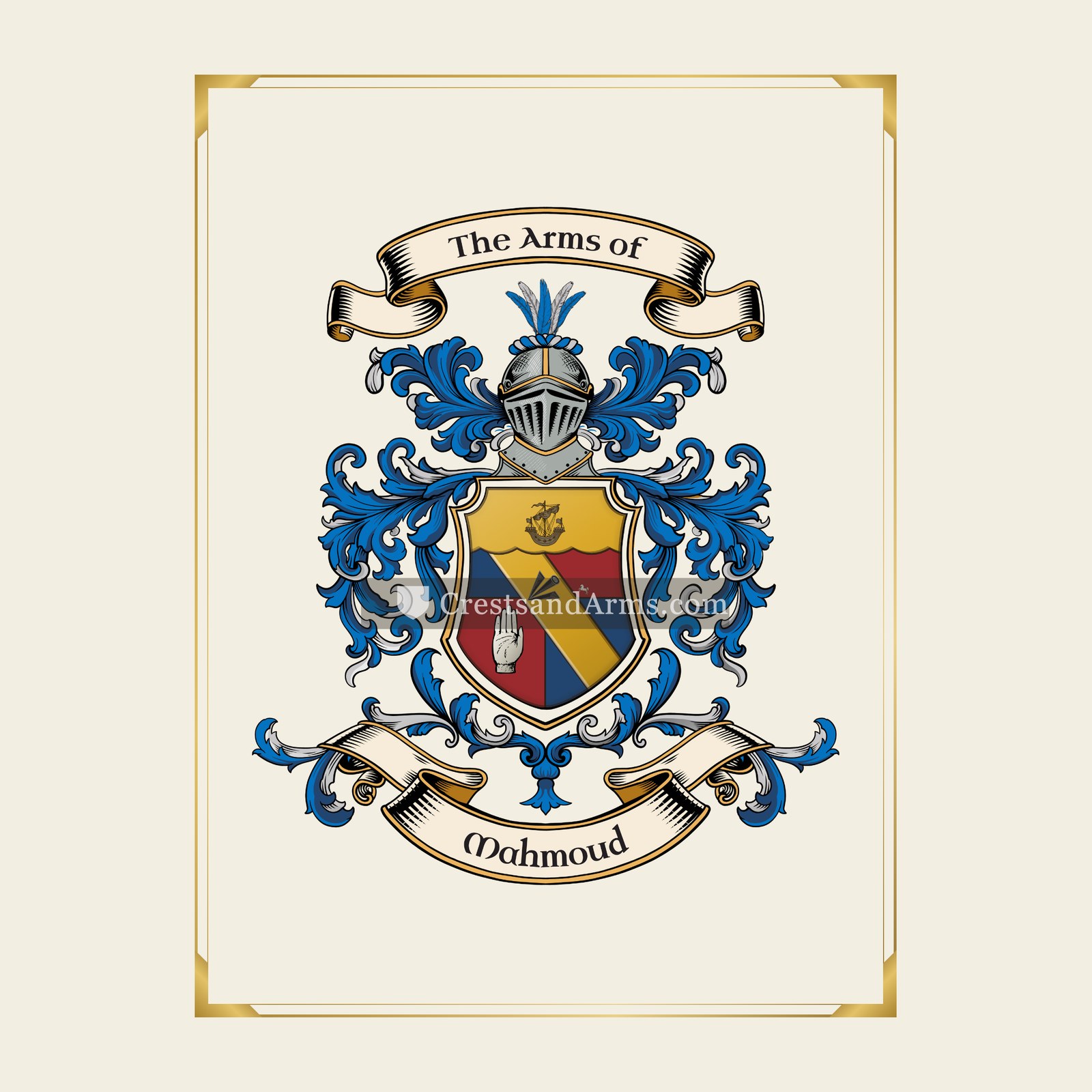 With gold border