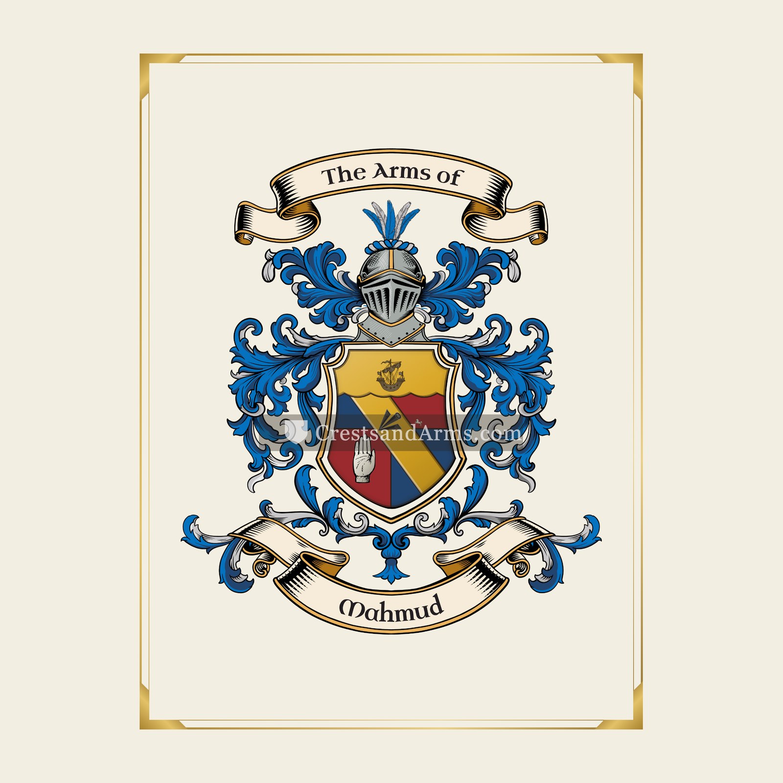 With gold border