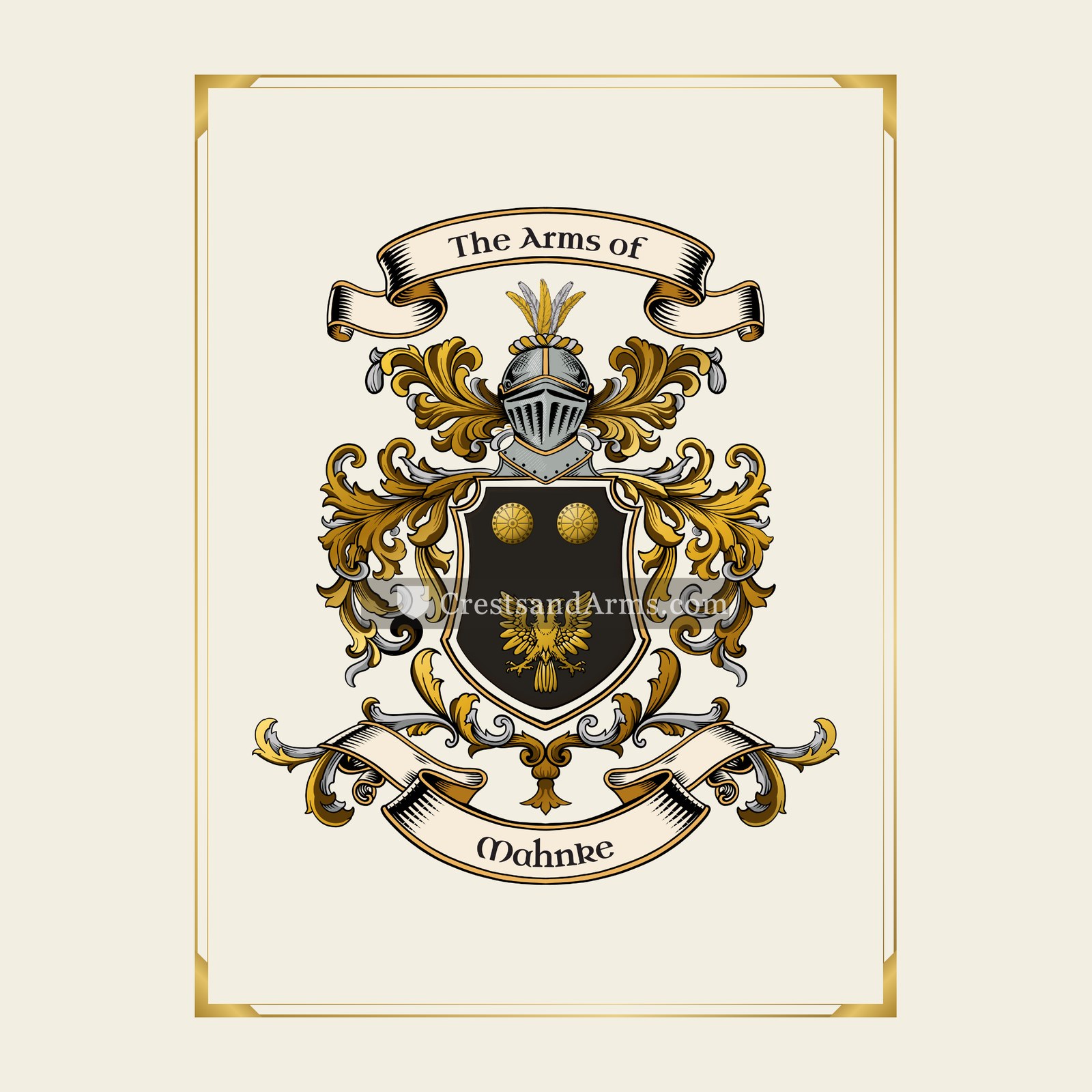 With gold border