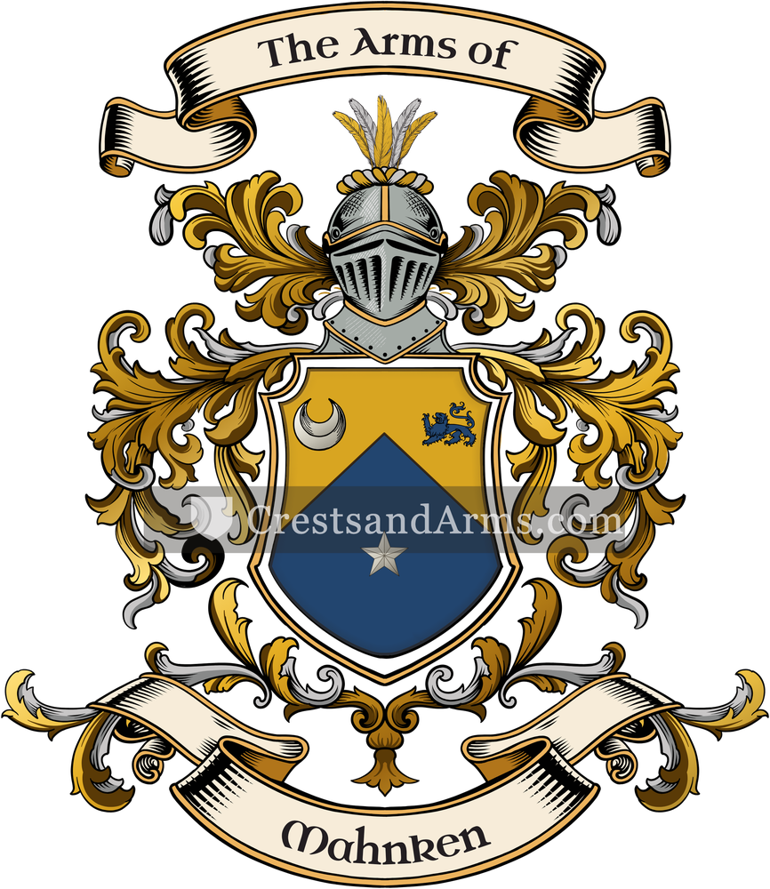 The Mahnken coat of arms, drawn from the recorded blazon