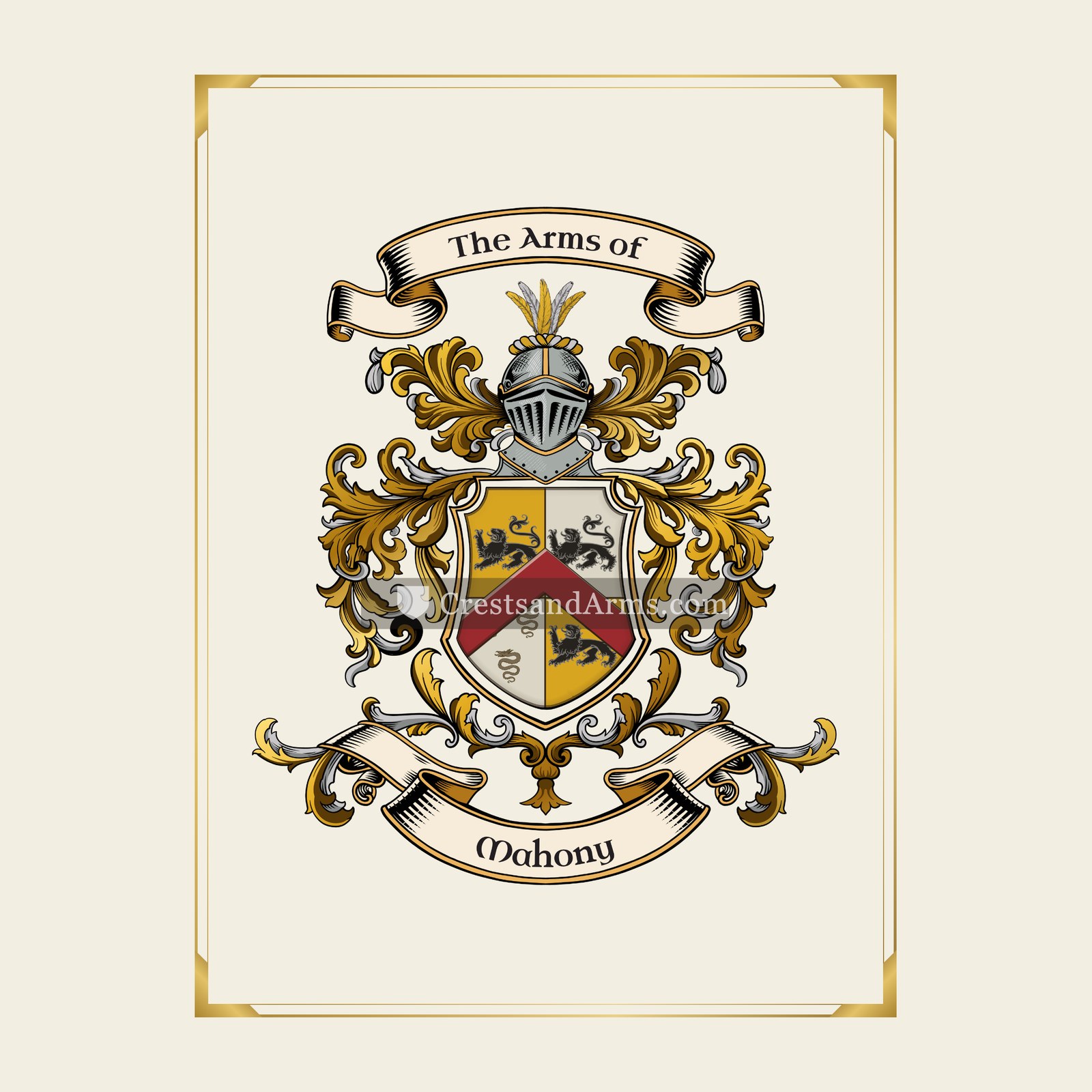 With gold border
