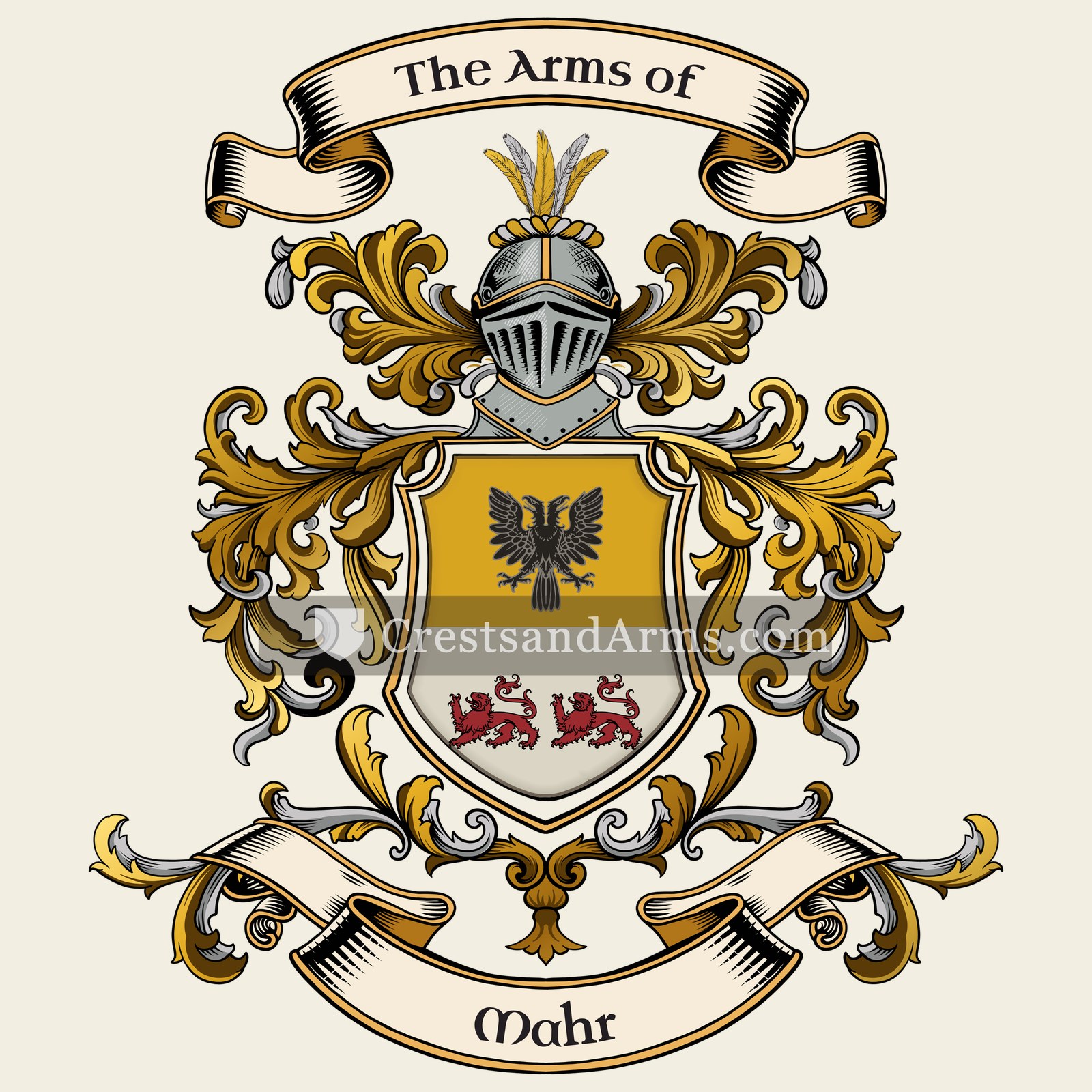 The Mahr coat of arms, drawn from the recorded blazon