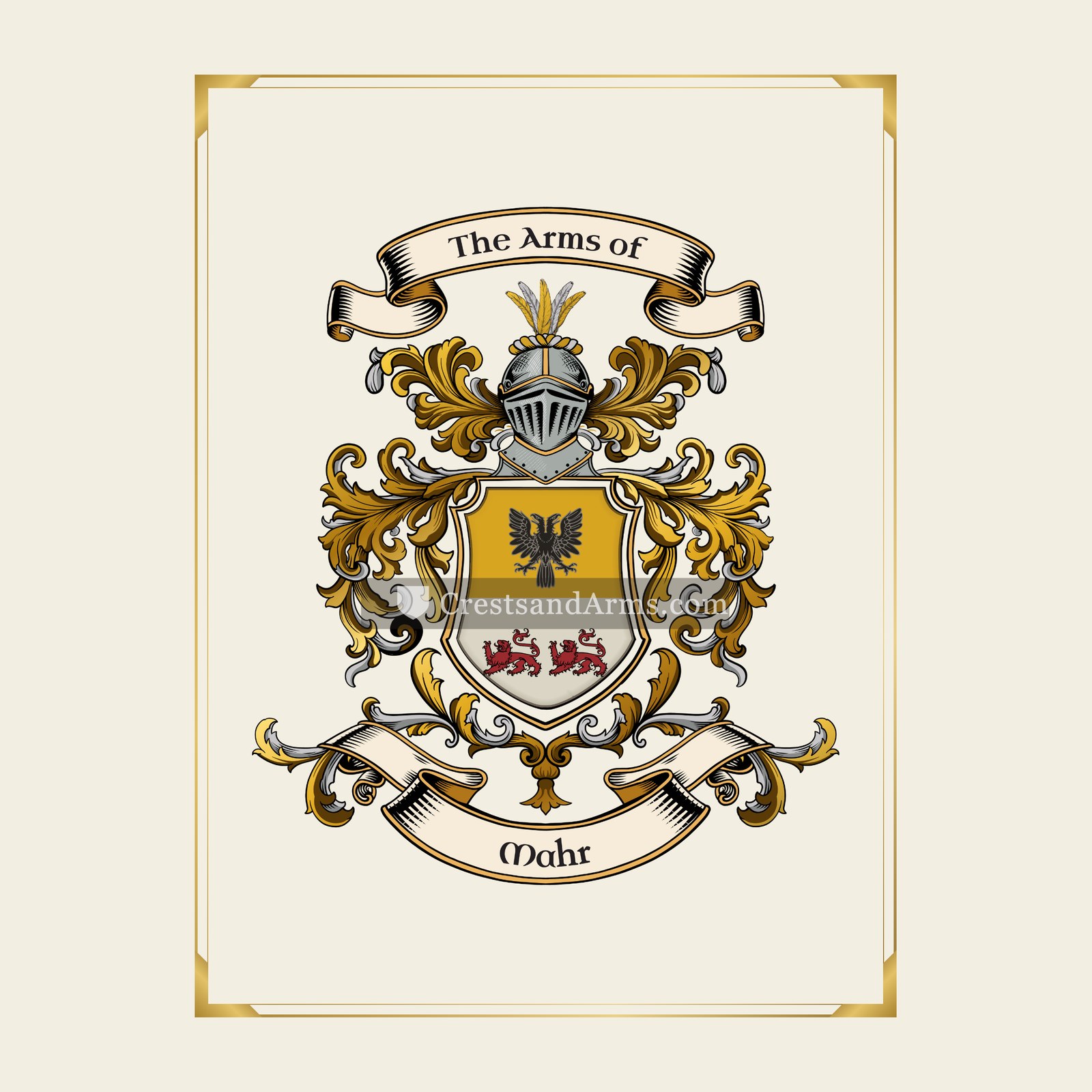 With gold border