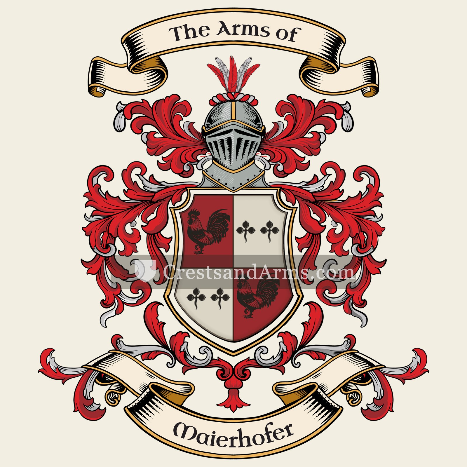 The Maierhofer coat of arms, drawn from the recorded blazon