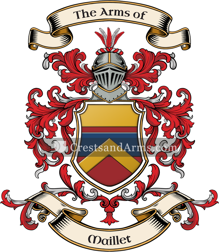 The Maillet coat of arms, drawn from the recorded blazon