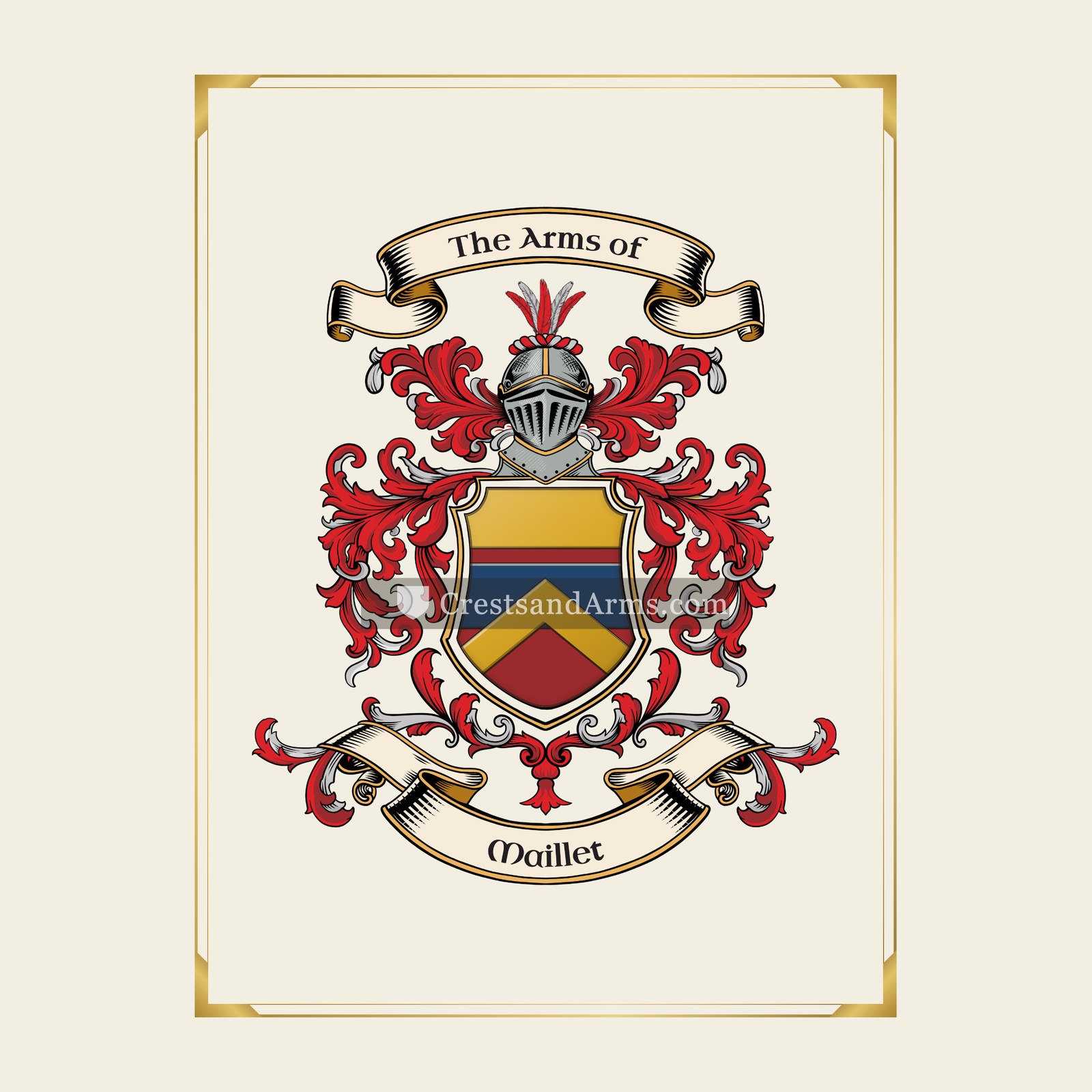 With gold border