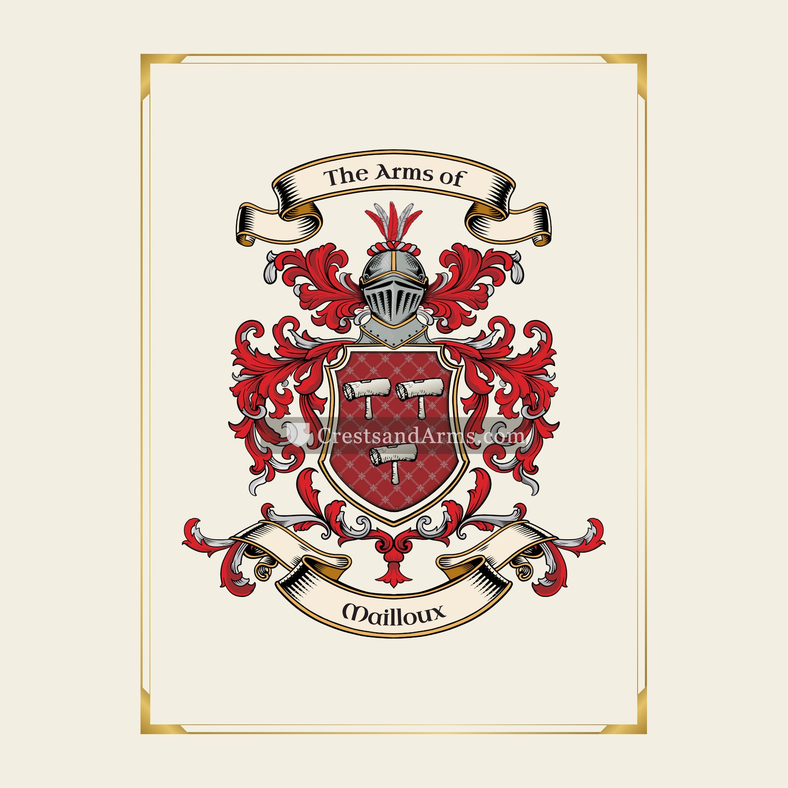 With gold border