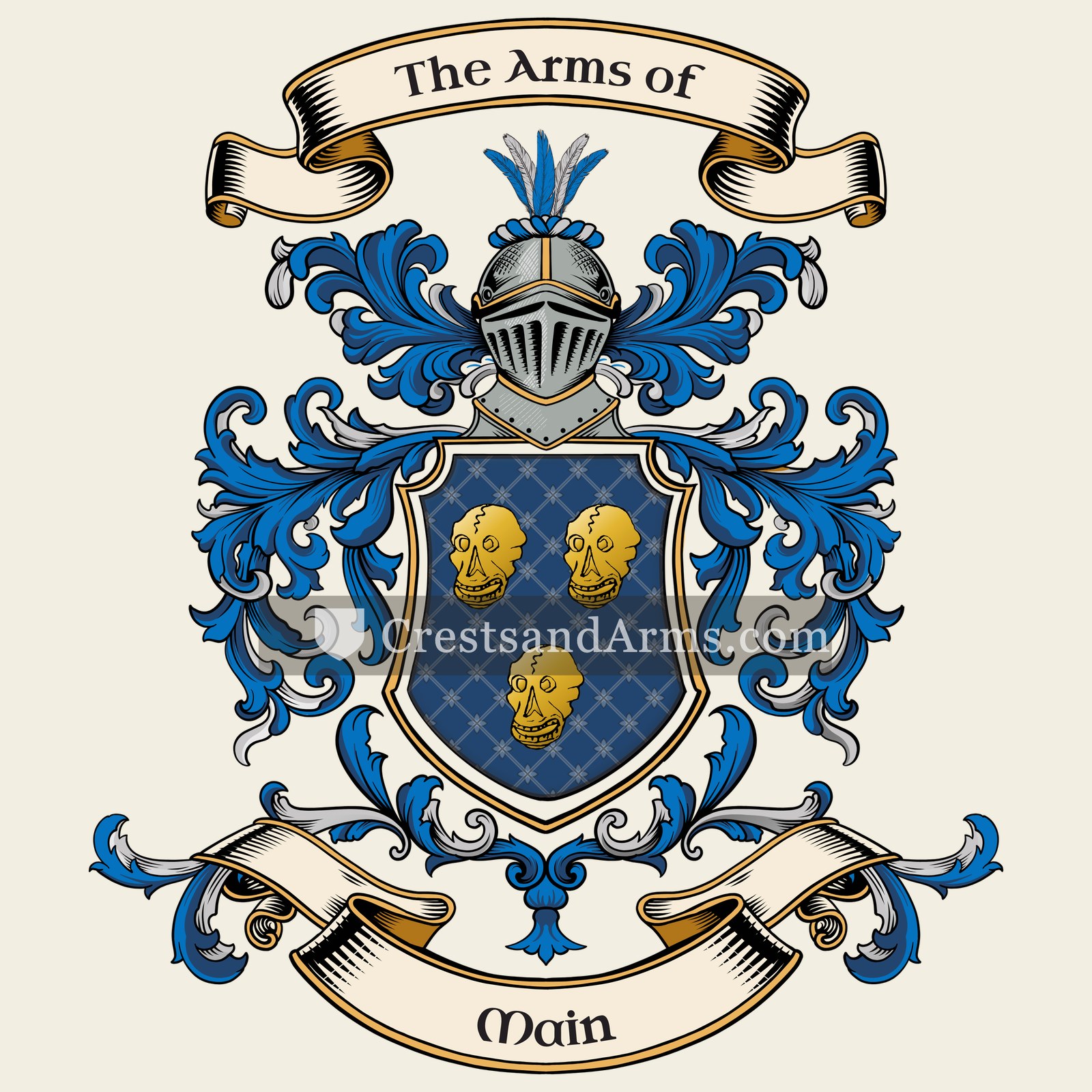 The Main coat of arms, drawn from the recorded blazon