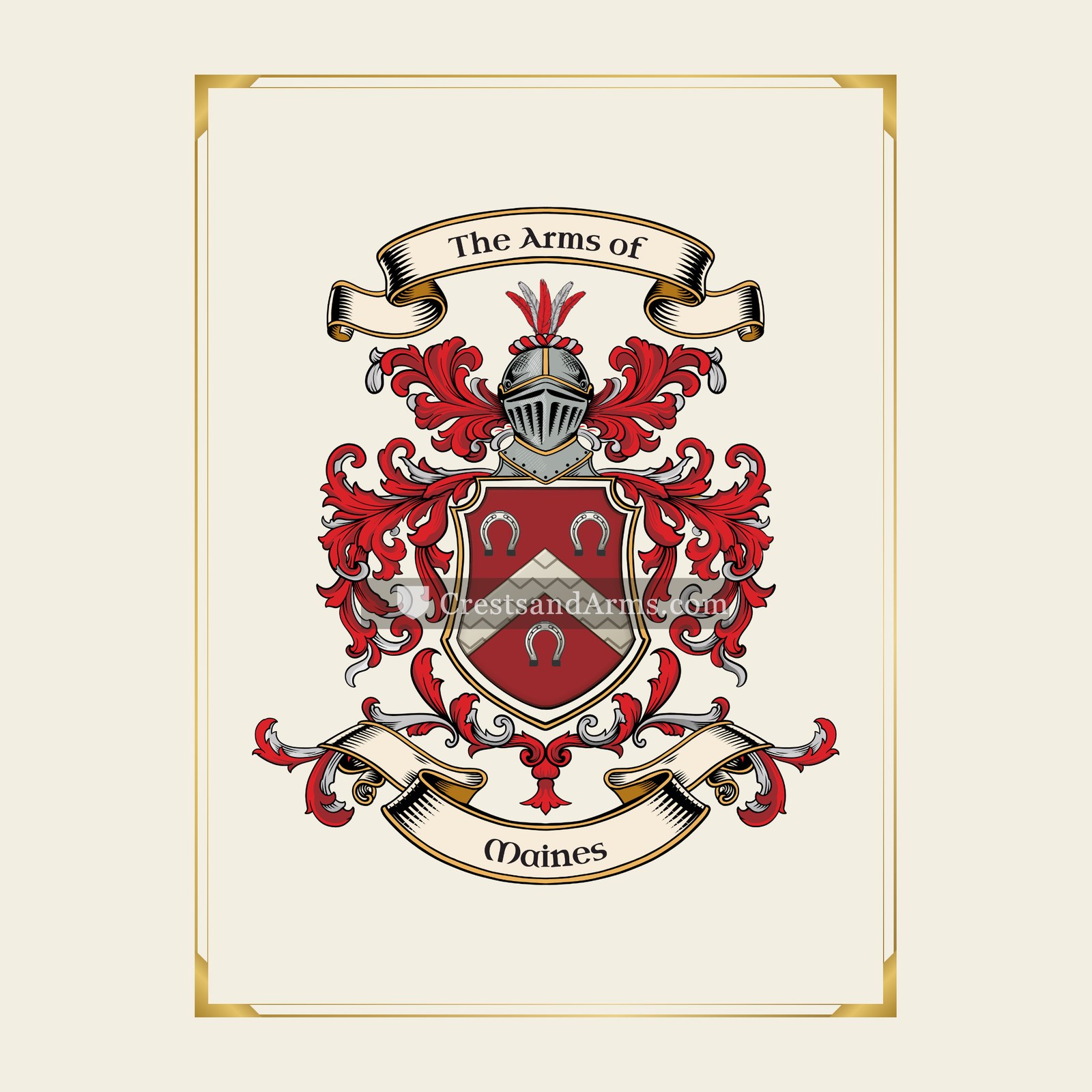With gold border