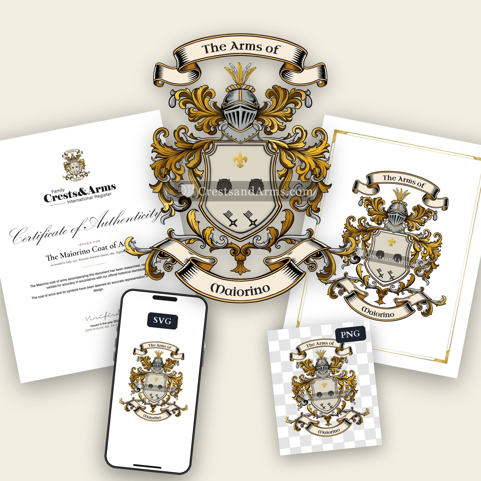The Maiorino arms on the coat of arms — digital pack