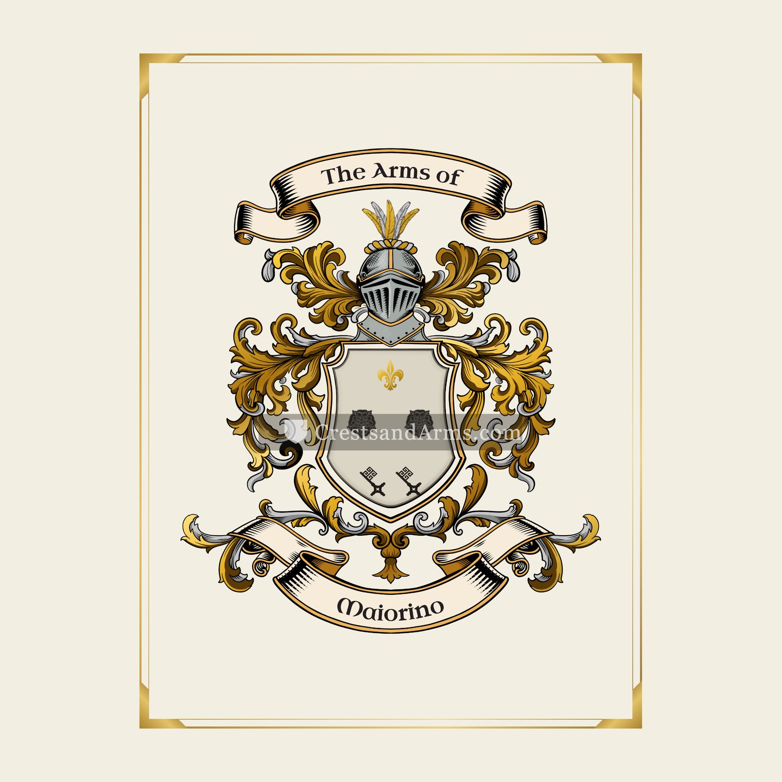 With gold border