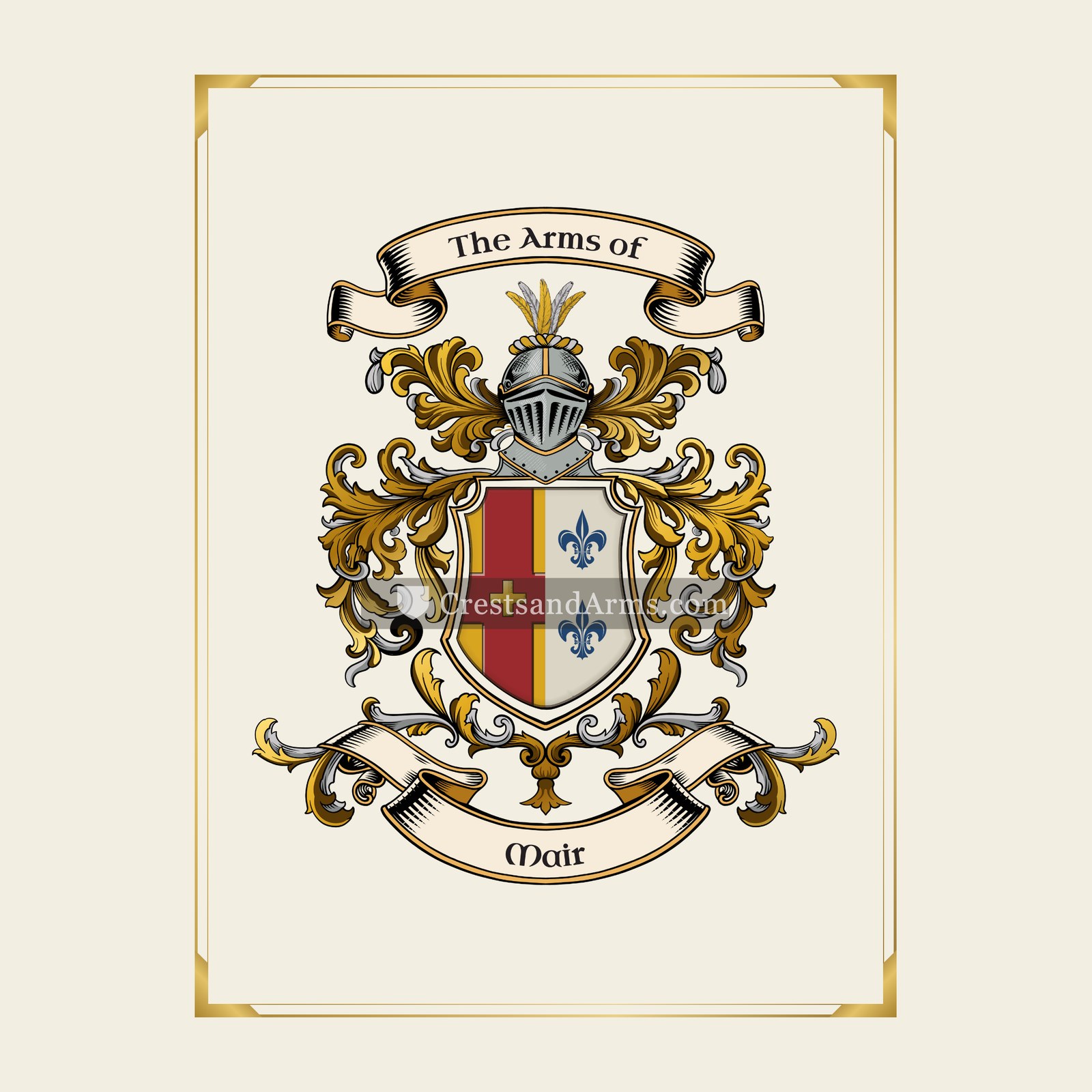 With gold border