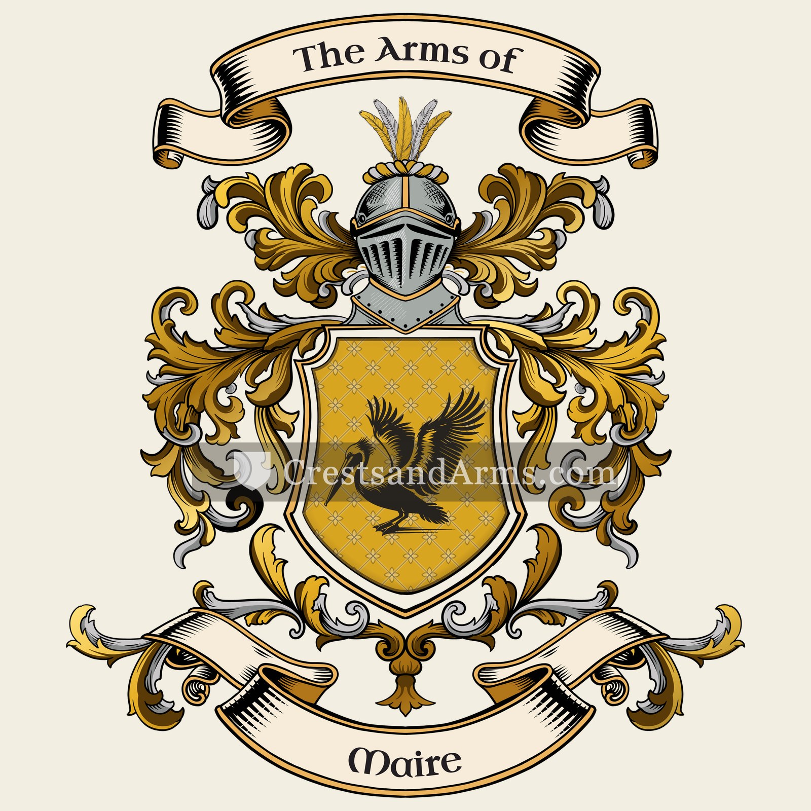 The Maire coat of arms, drawn from the recorded blazon