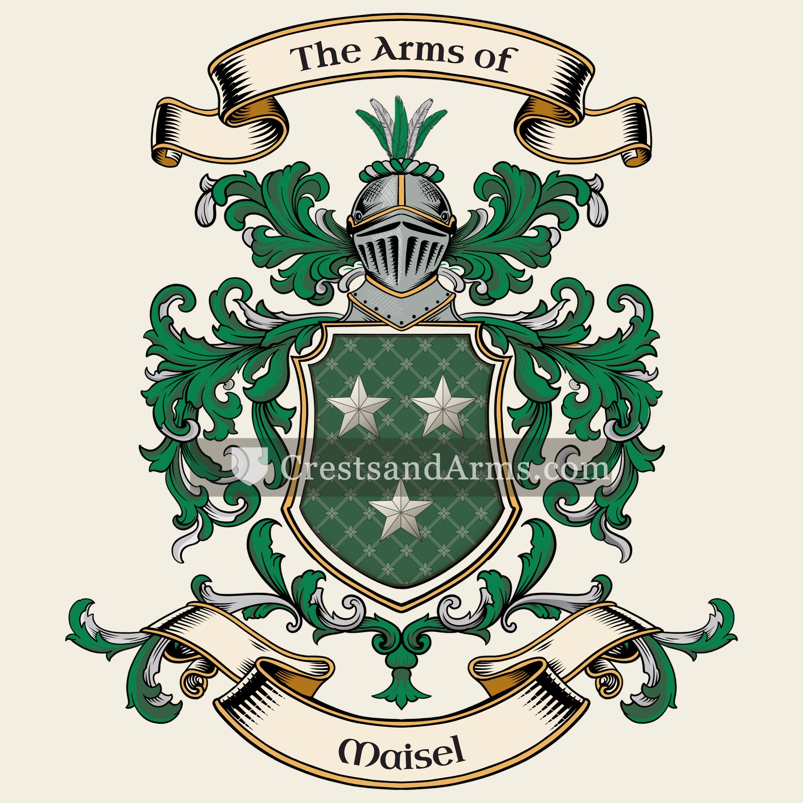 The Maisel coat of arms, drawn from the recorded blazon