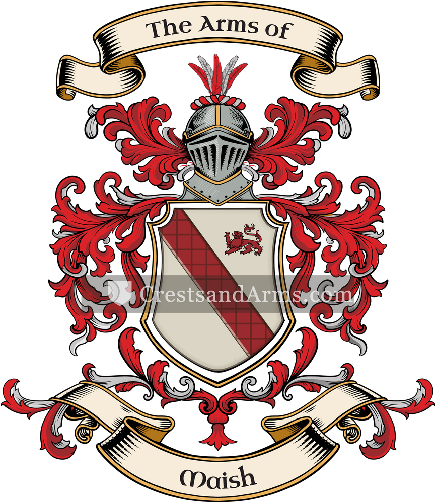 The Maish coat of arms, drawn from the recorded blazon