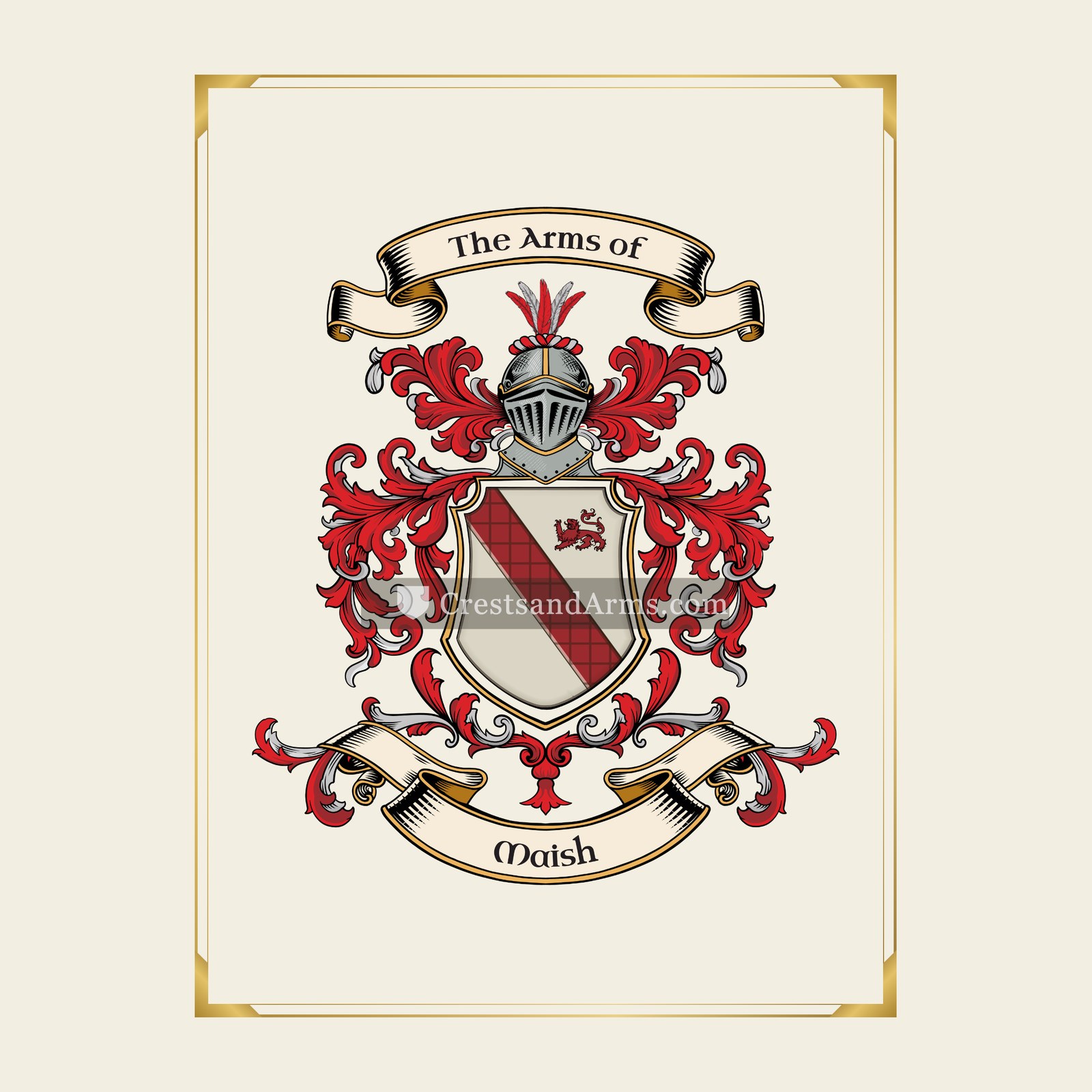 With gold border