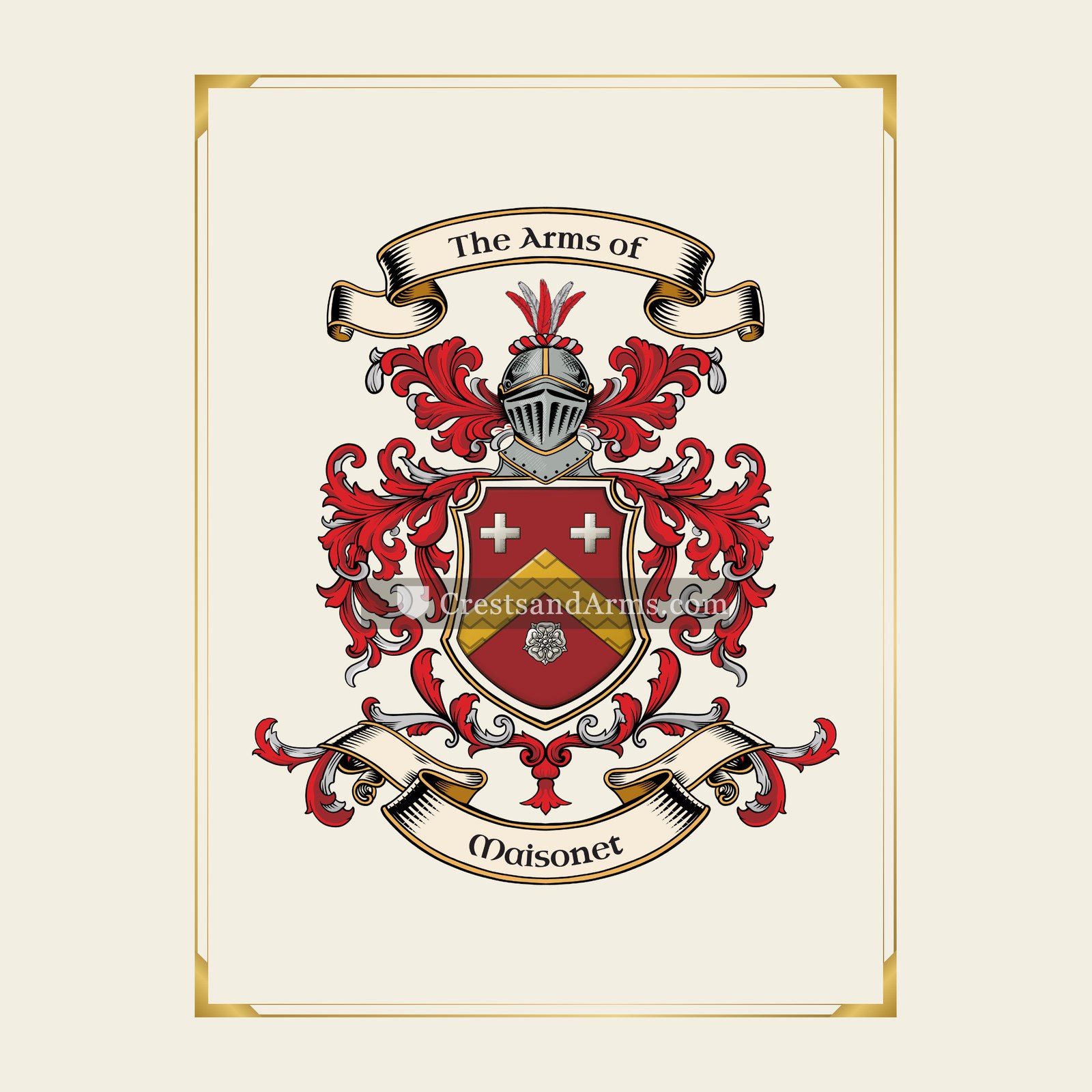 With gold border
