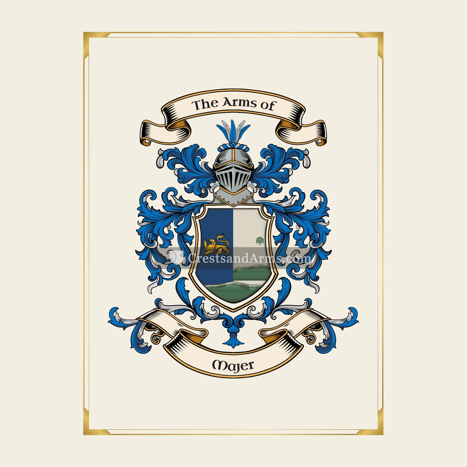 With gold border