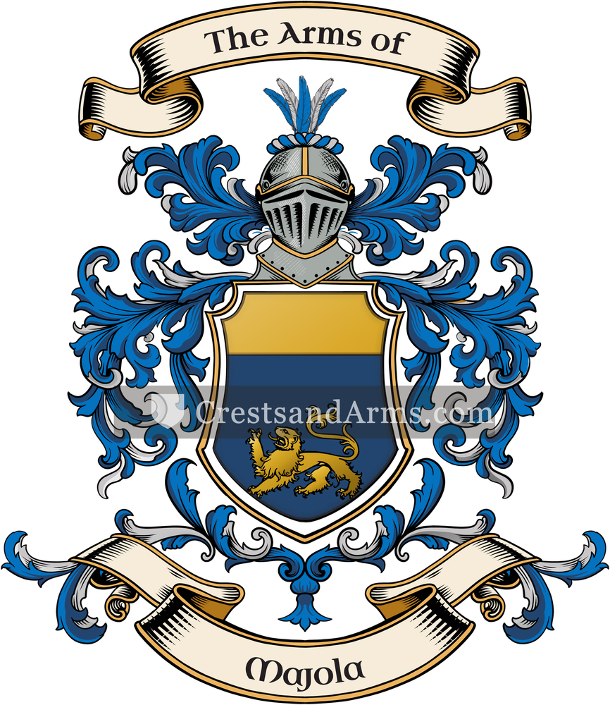 The Majola coat of arms, drawn from the recorded blazon
