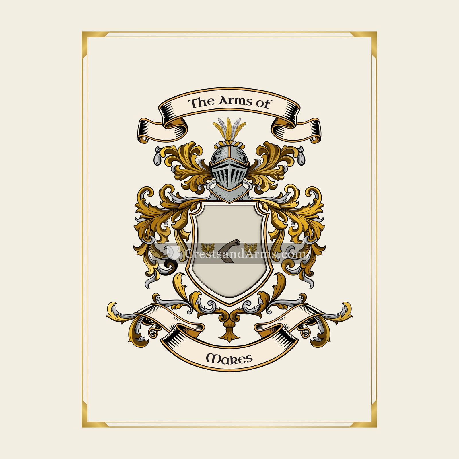 With gold border