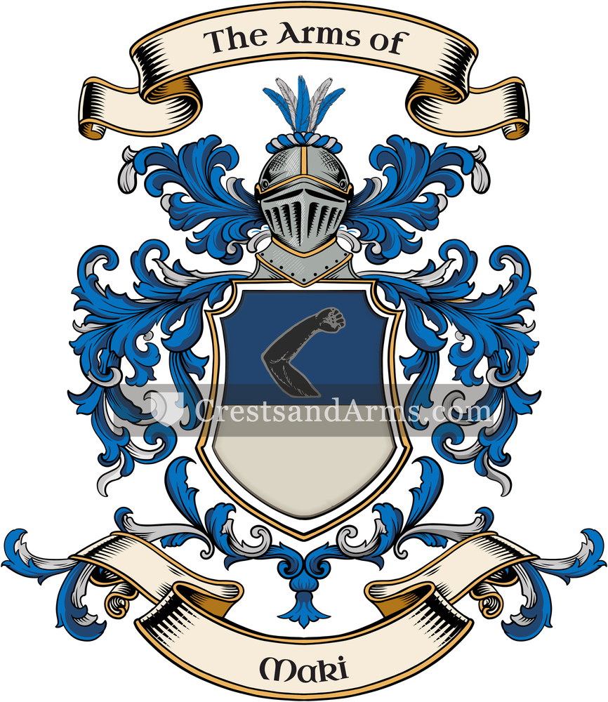 The Maki coat of arms, drawn from the recorded blazon