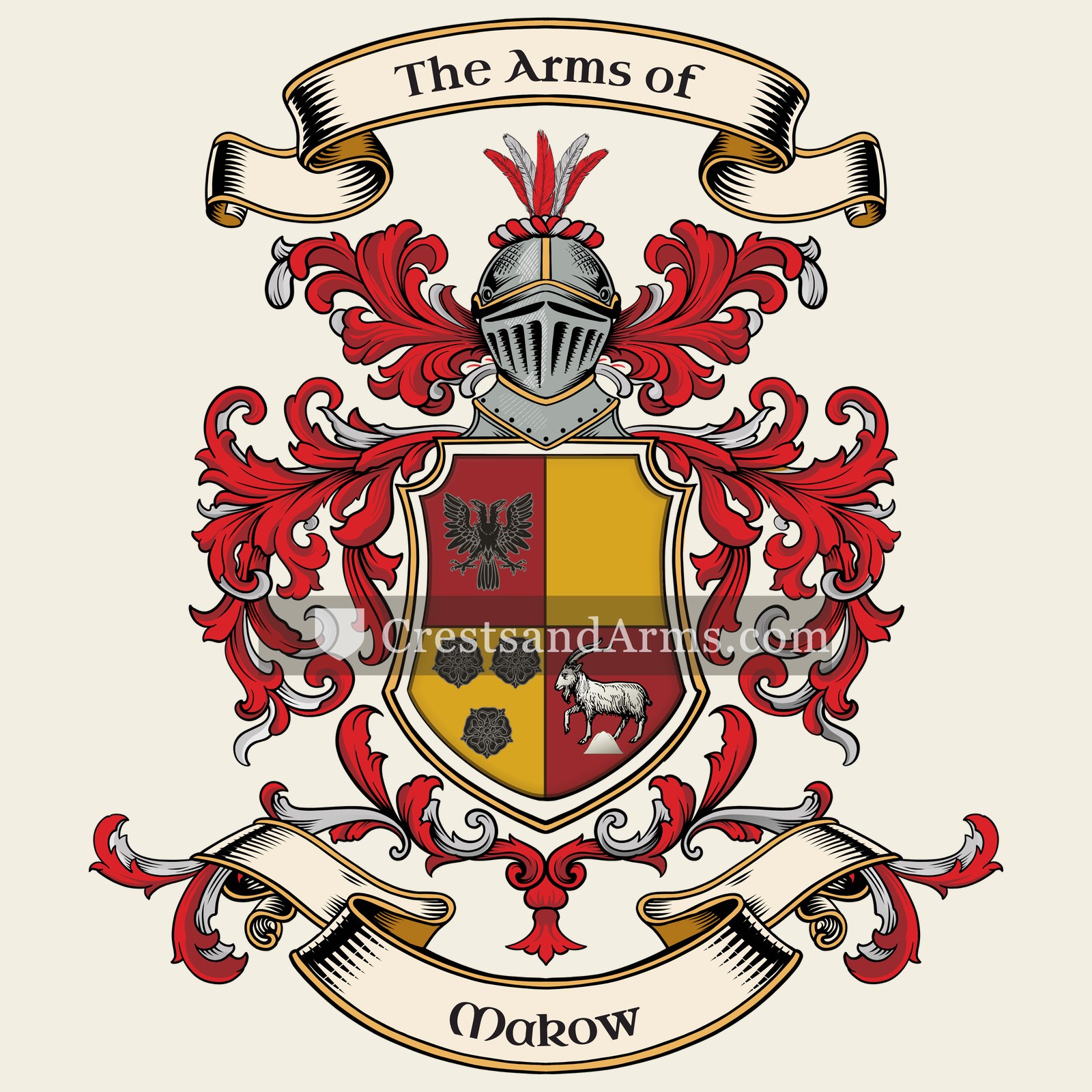 The Makow coat of arms, drawn from the recorded blazon