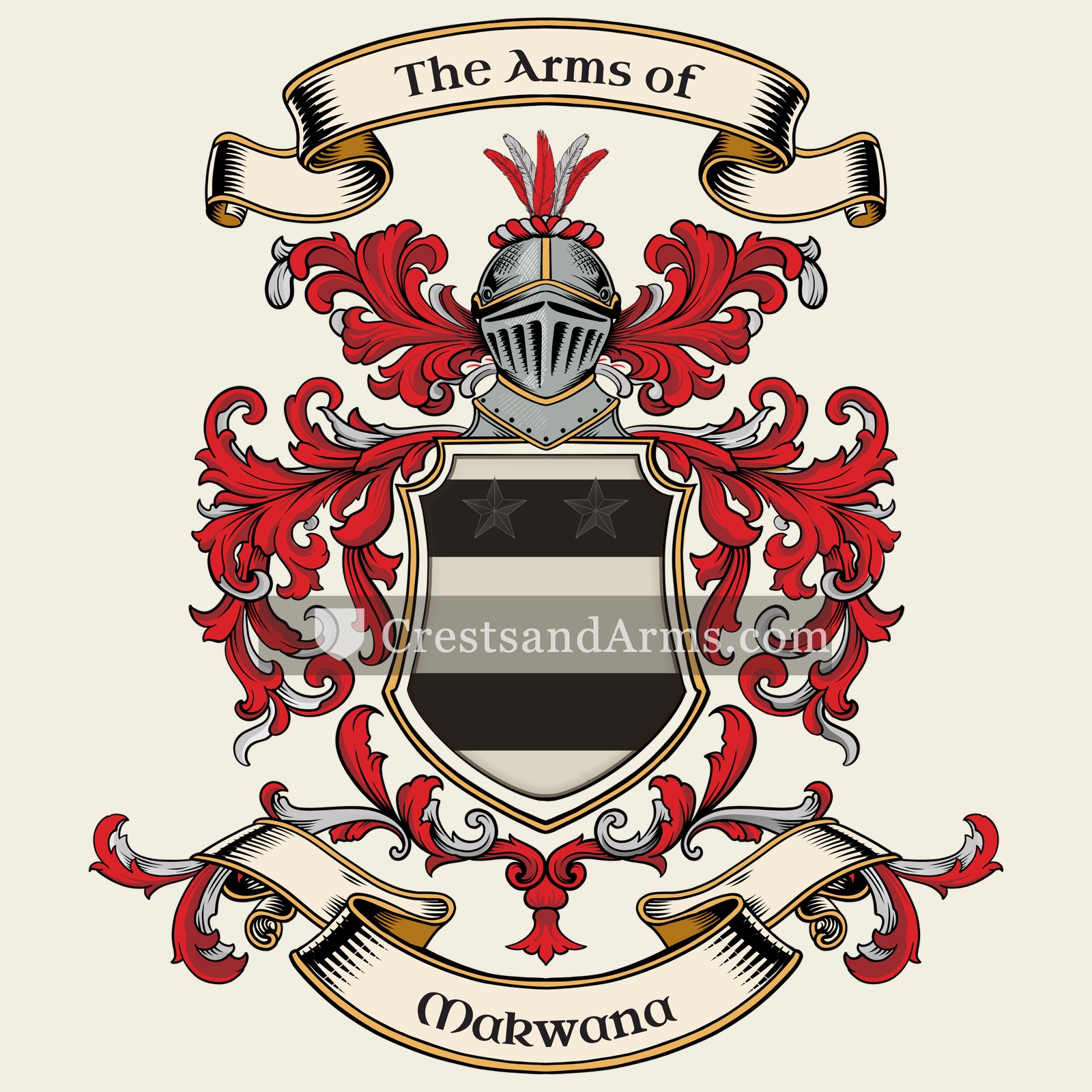 The Makwana coat of arms, drawn from the recorded blazon