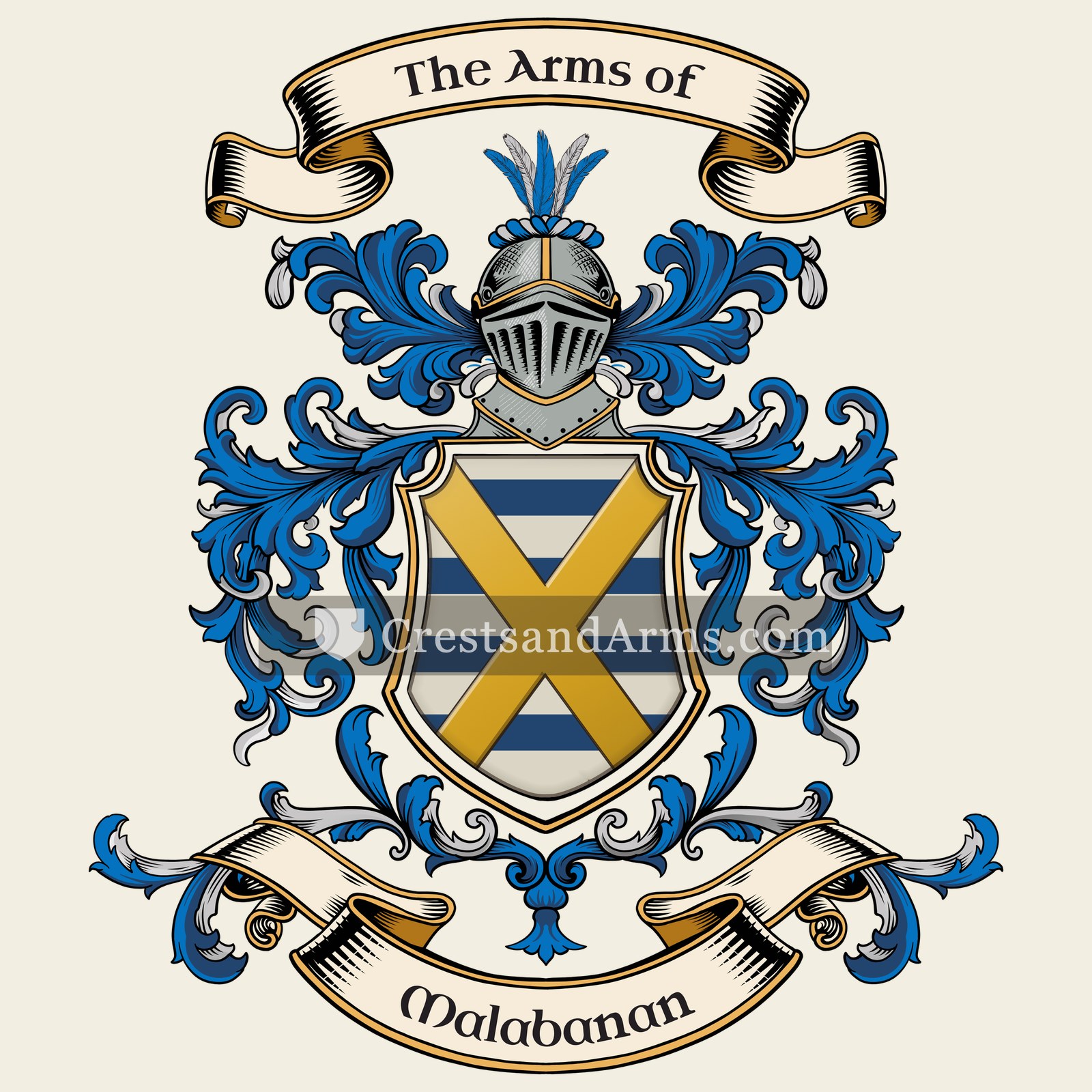 The Malabanan coat of arms, drawn from the recorded blazon