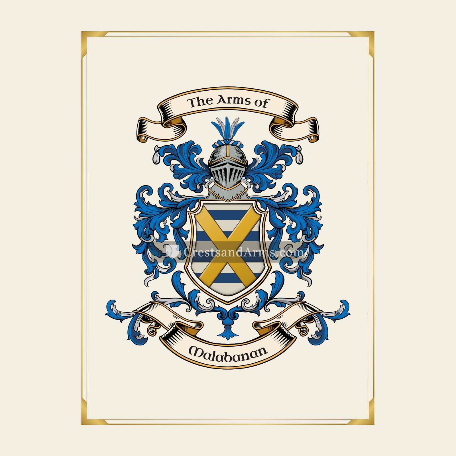 With gold border