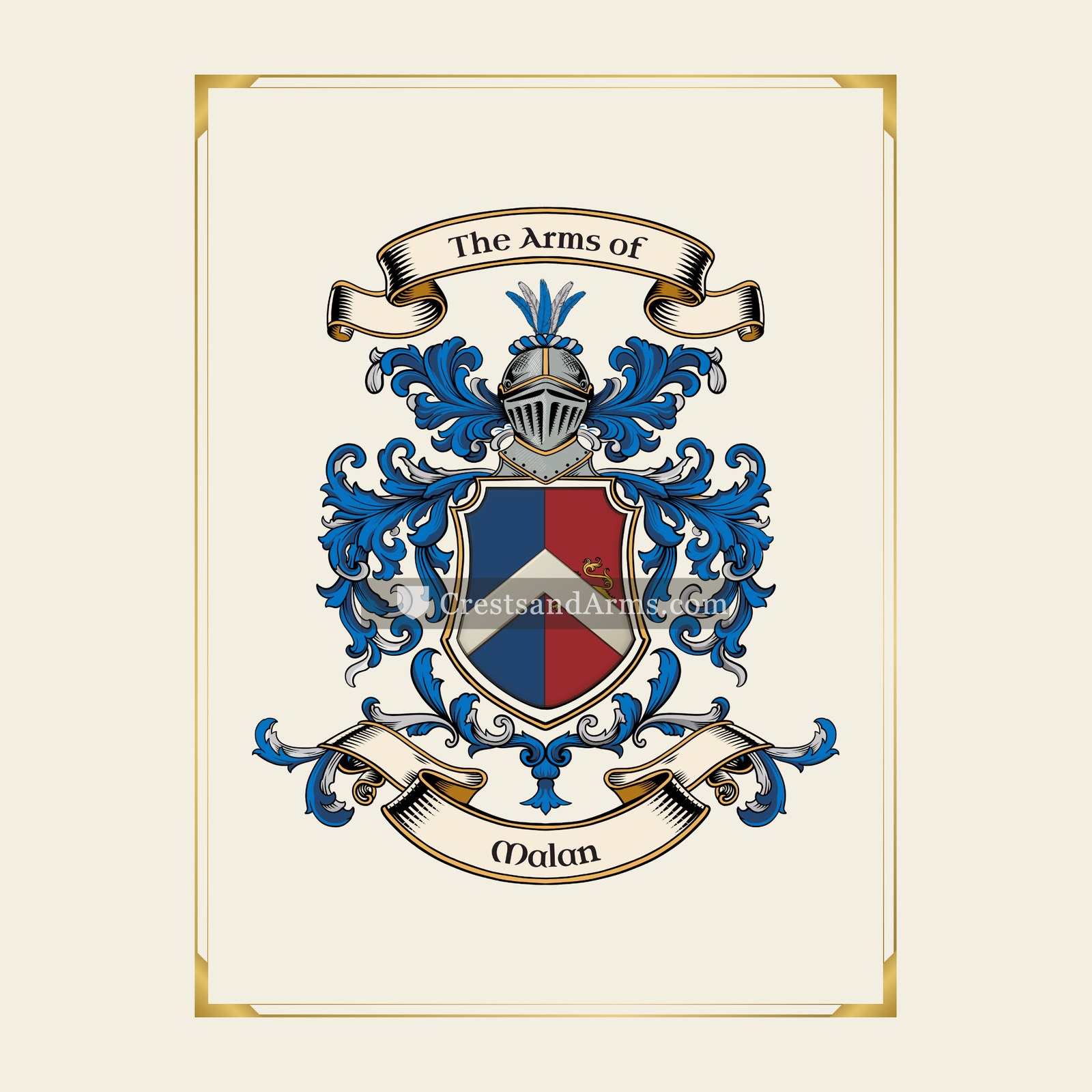 With gold border
